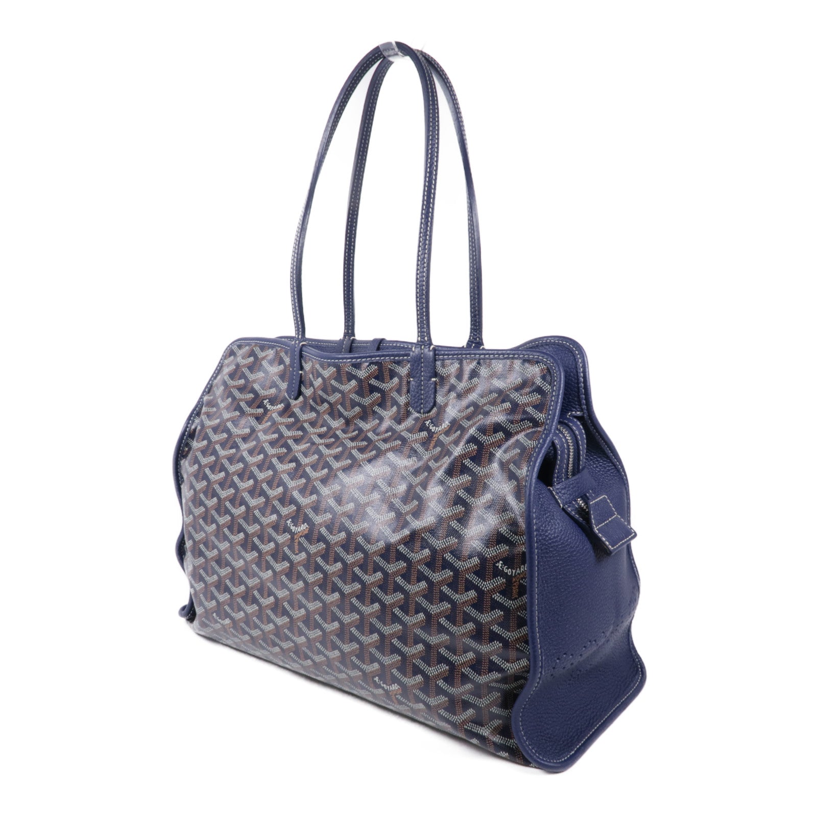 GOYARD 塗層帆布/皮革Hardy PM銀扣手挽袋