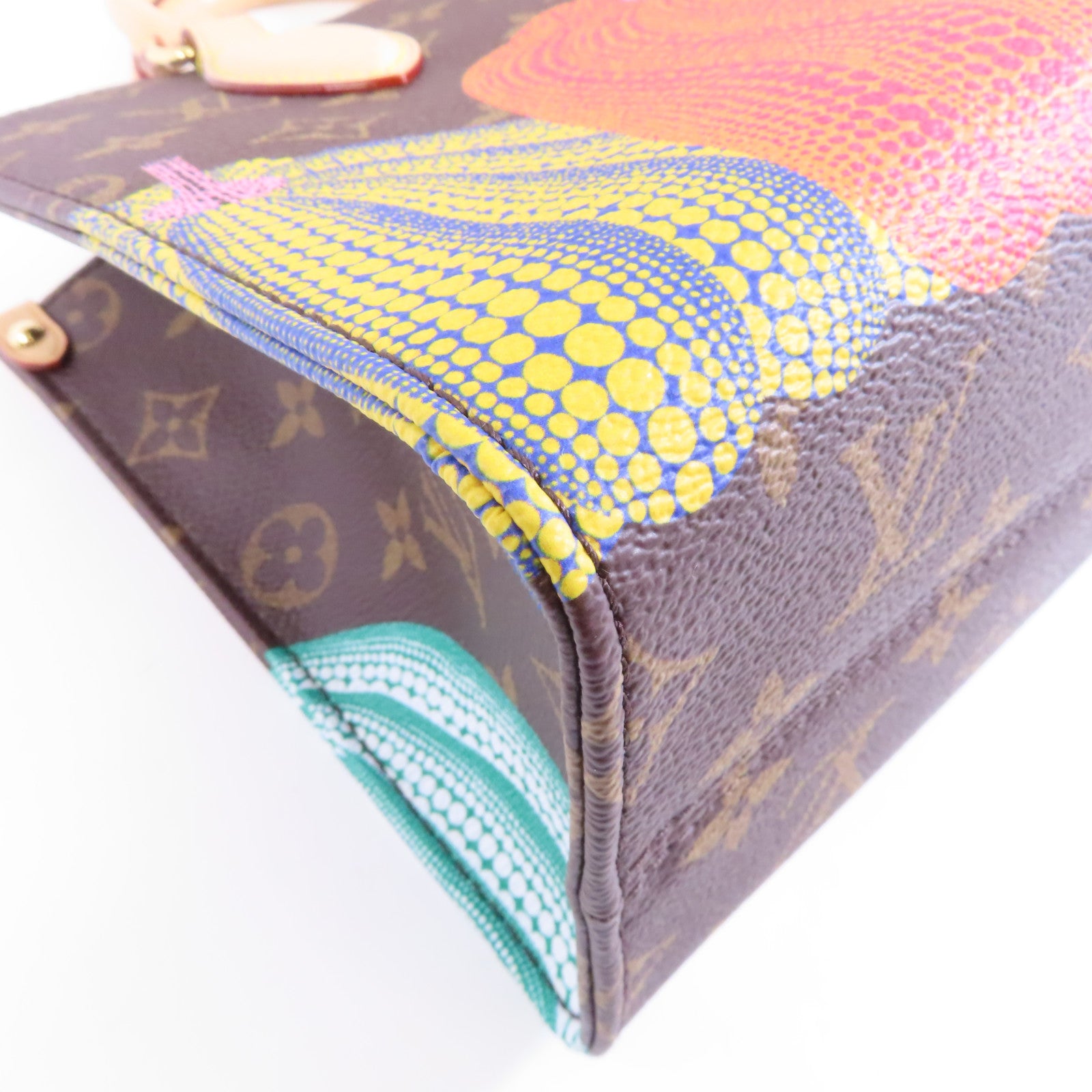 LOUIS VUITTON Monogram LV X YK OnTheGo PM金扣手挽肩背兩用袋啡色/橙色/藍色