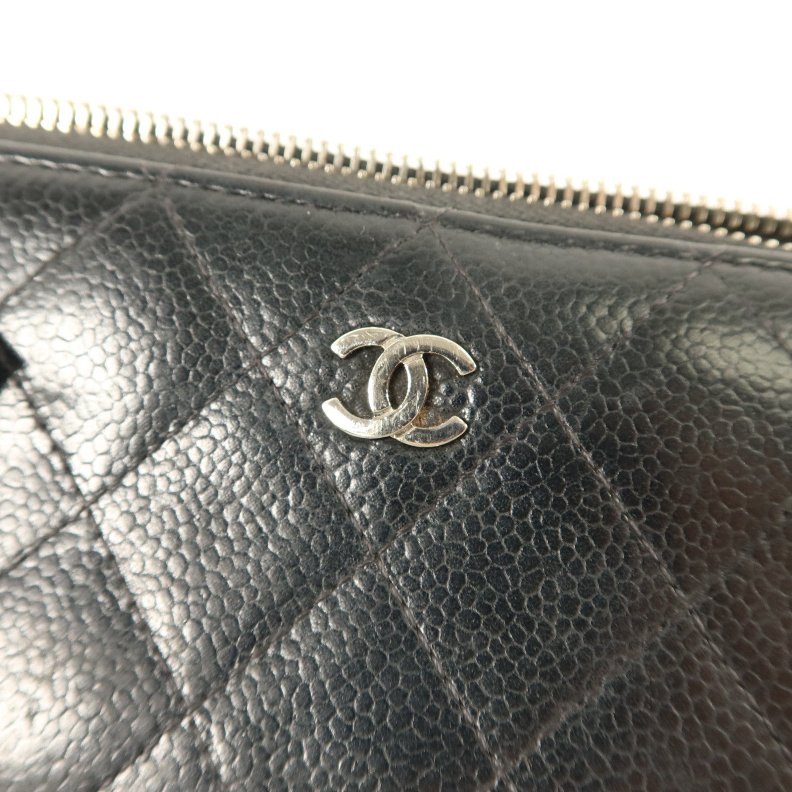 CHANEL 牛皮皮革Long Wallet銀扣長錢包