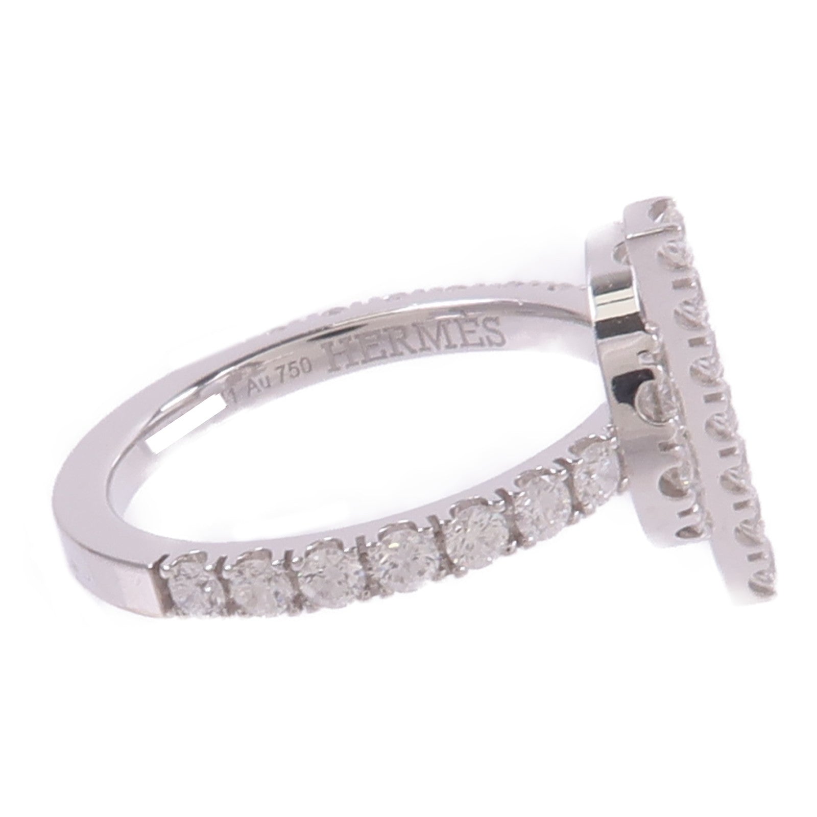 HERMES 18K白金Finesse Ring鑽石戒指
