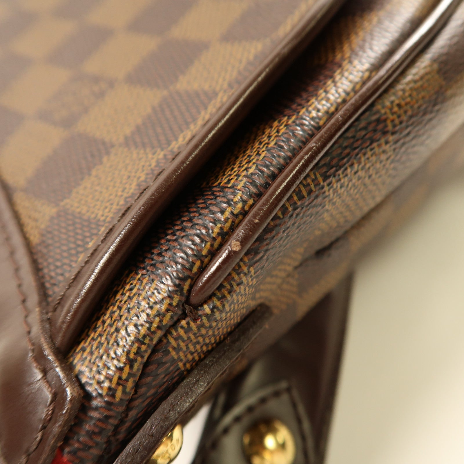 LOUIS VUITTON Damier Highbury金扣肩背袋啡色