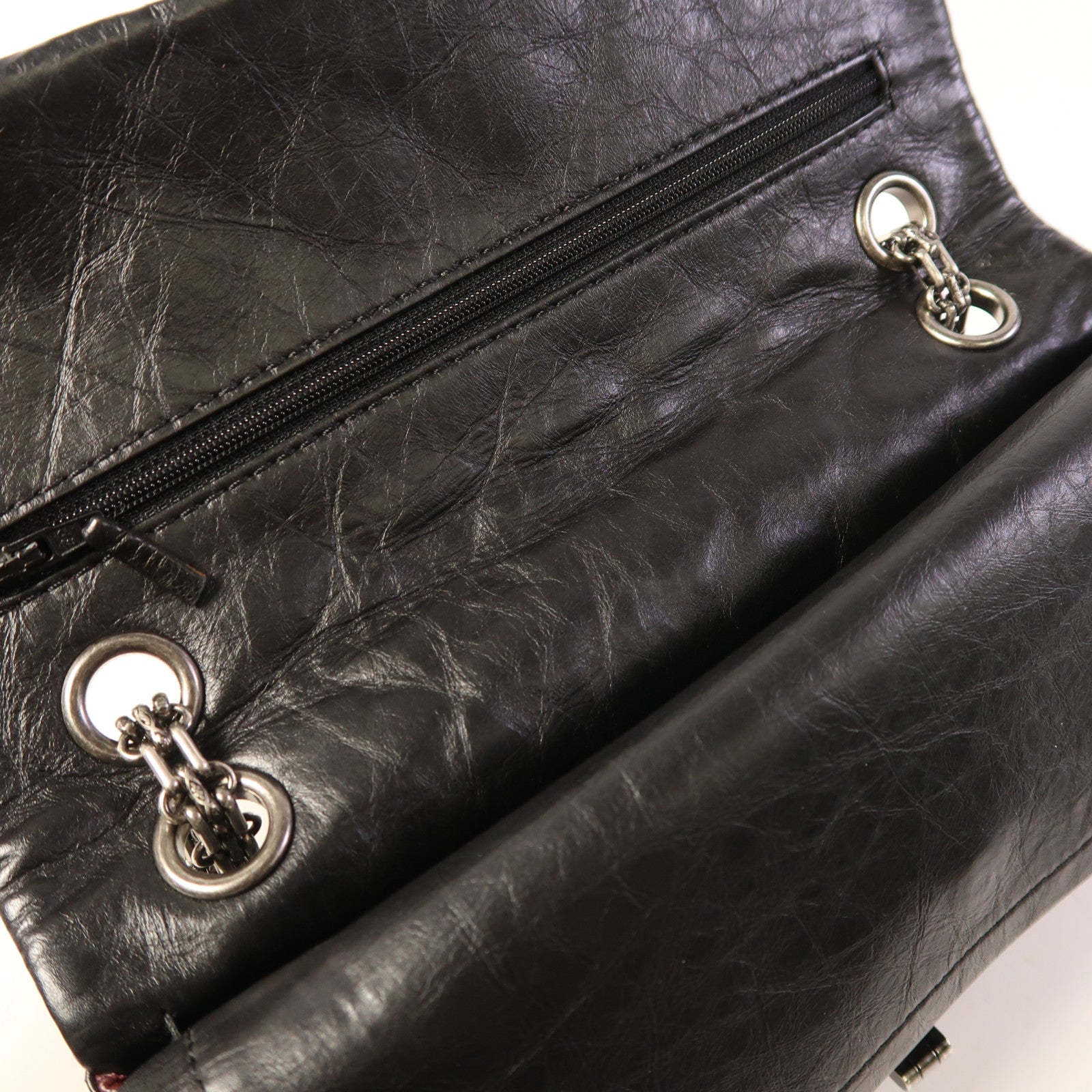 CHANEL 牛皮皮革2.55銀扣鏈帶肩背袋