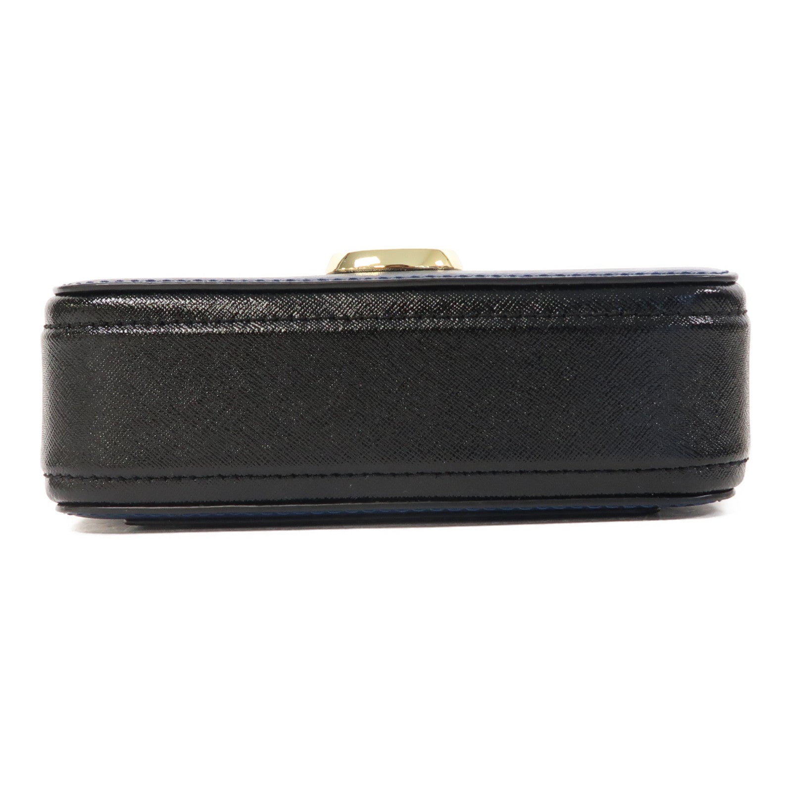 MARC JACOBS 牛皮皮革Shoulder Bag金扣肩背袋深藍色
