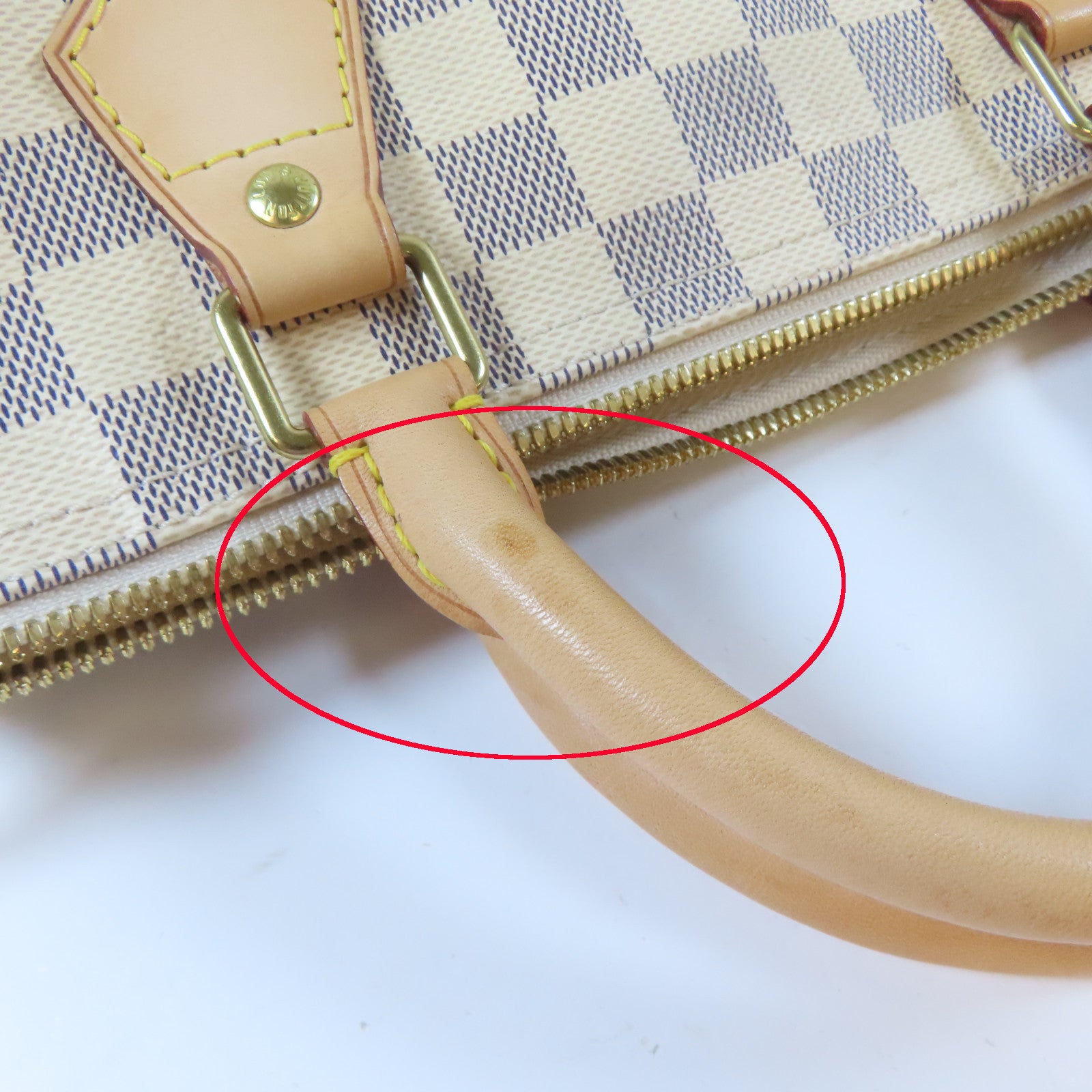 LOUIS VUITTON 【激減優惠】Damier Azur Speedy Bandouliere 30金扣手挽肩背兩用袋白色