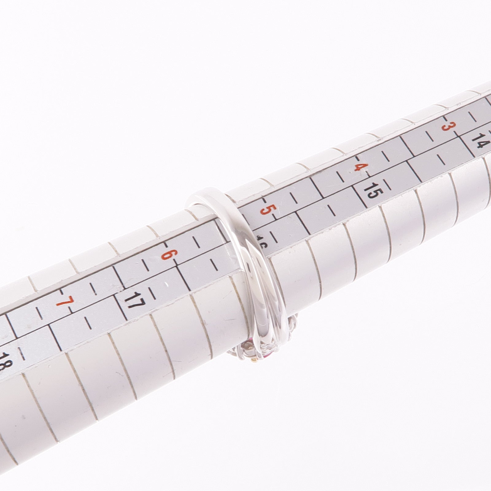 JEWELRY 【激減優惠】PT900鉑金/18K黃金Ruby/Diamond Ring紅寶石/鑽石戒指US#5.5