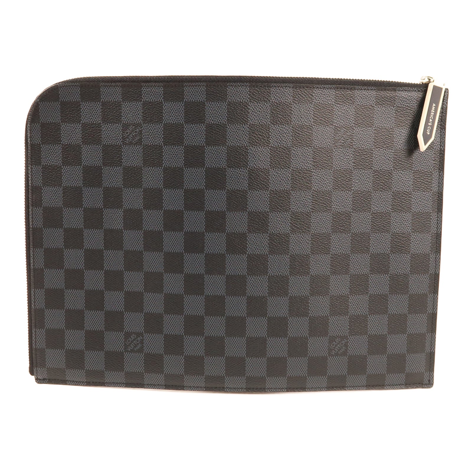 LOUIS VUITTON 【激減優惠】Damier Cobalt Pochette Jules GM銀扣手拿包