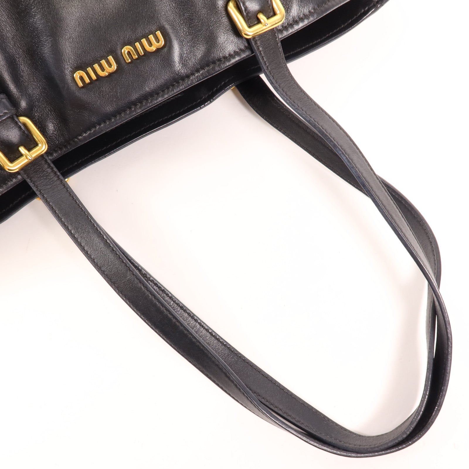 Miu Miu 羊皮皮革Tote Bag金扣肩背袋