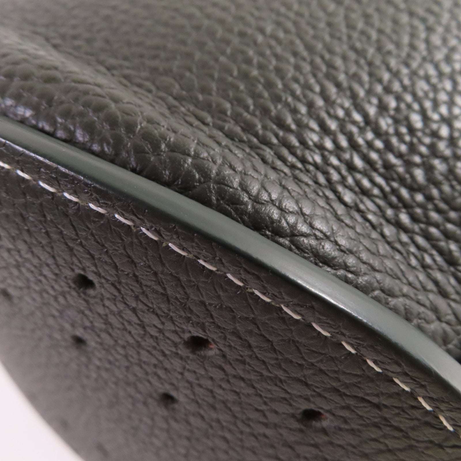 Delvaux 牛皮皮革Handbag銀扣手挽袋黑色