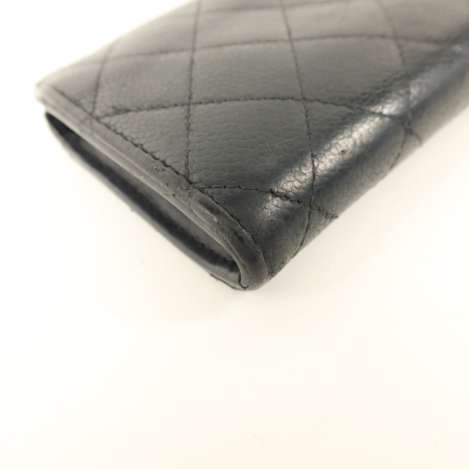 CHANEL 牛皮皮革Long Wallet銀扣長錢包