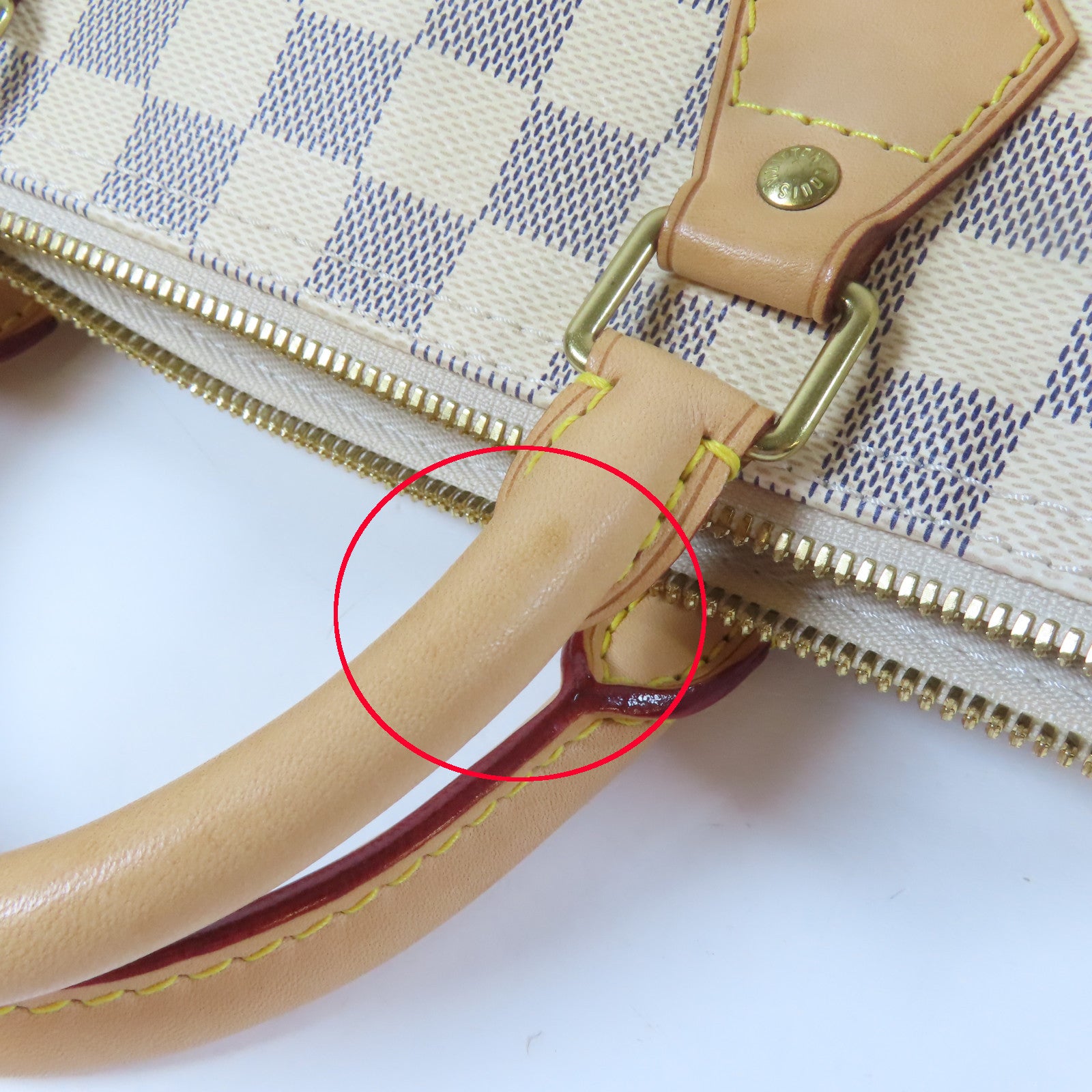 LOUIS VUITTON 【激減優惠】Damier Azur Speedy Bandouliere 30金扣手挽肩背兩用袋白色