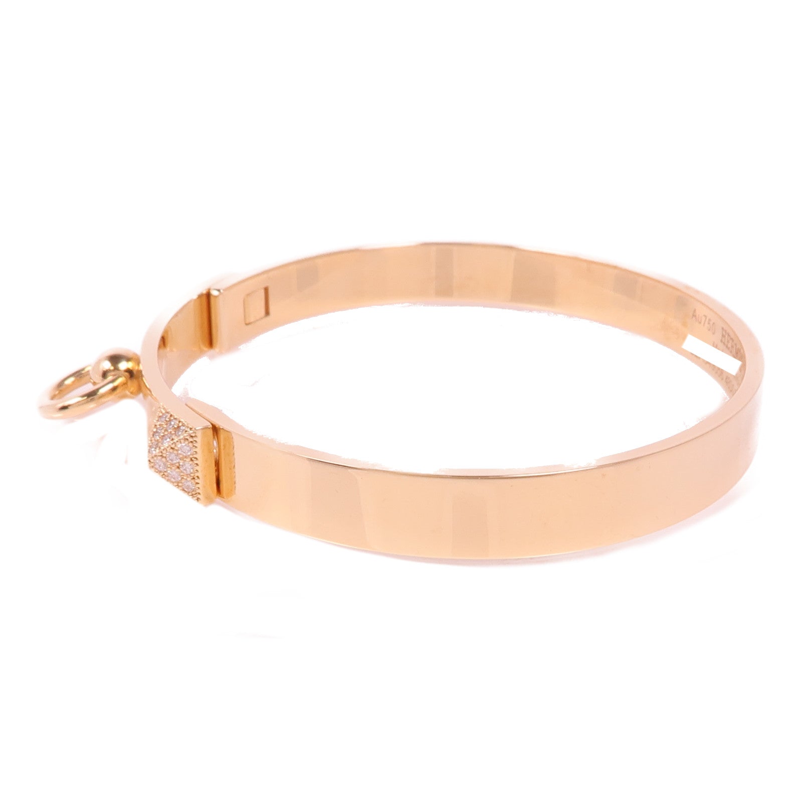 HERMES 18K玫瑰金Collier De Chien Diamond Bracelet鑽石手鐲