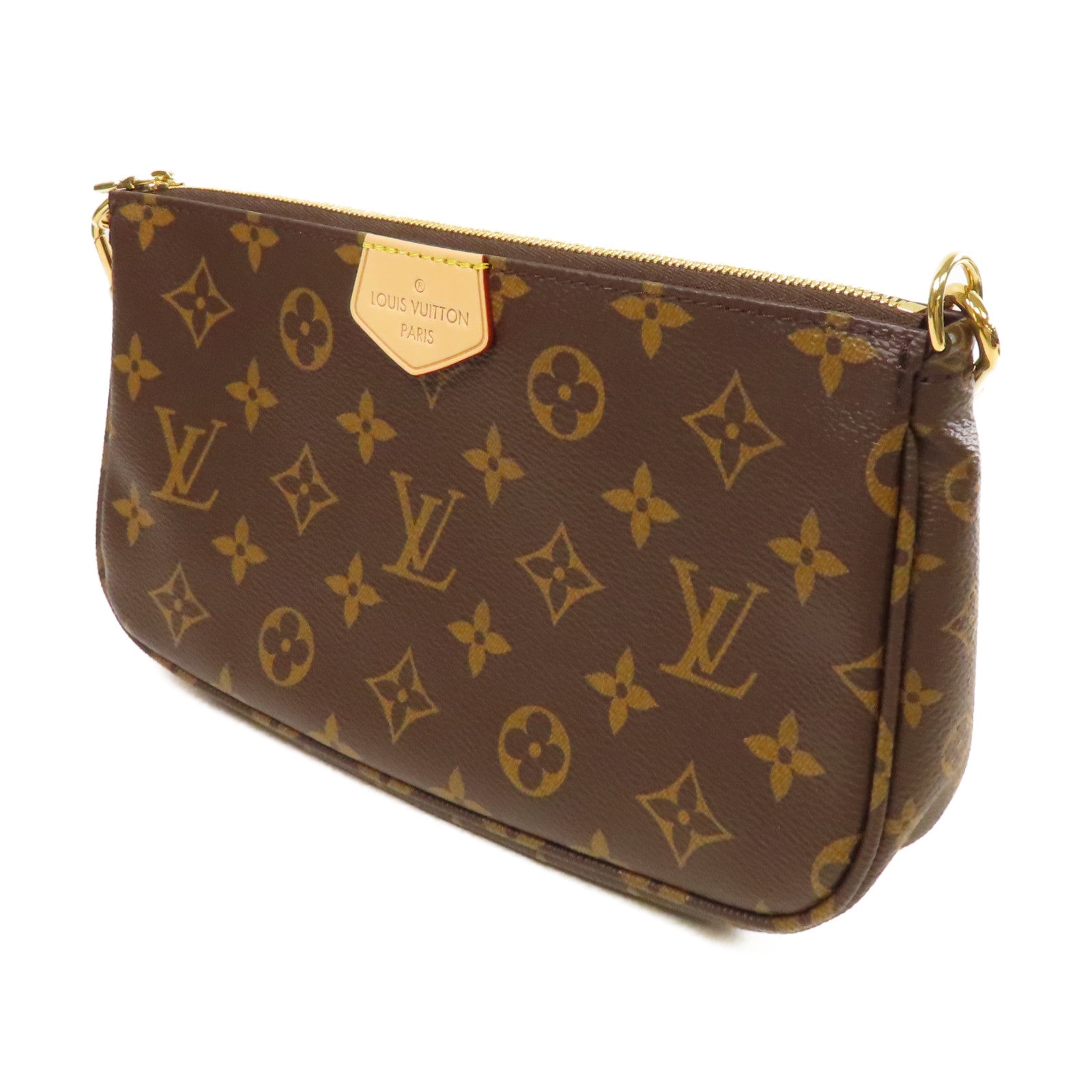 LOUIS VUITTON Monogram Multi Pochette Accessoires Shoulder Bag金扣肩背袋啡色/粉紅色
