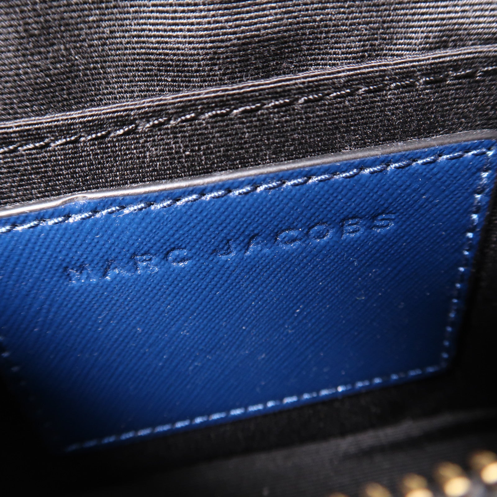 MARC JACOBS 牛皮皮革Shoulder Bag金扣肩背袋深藍色