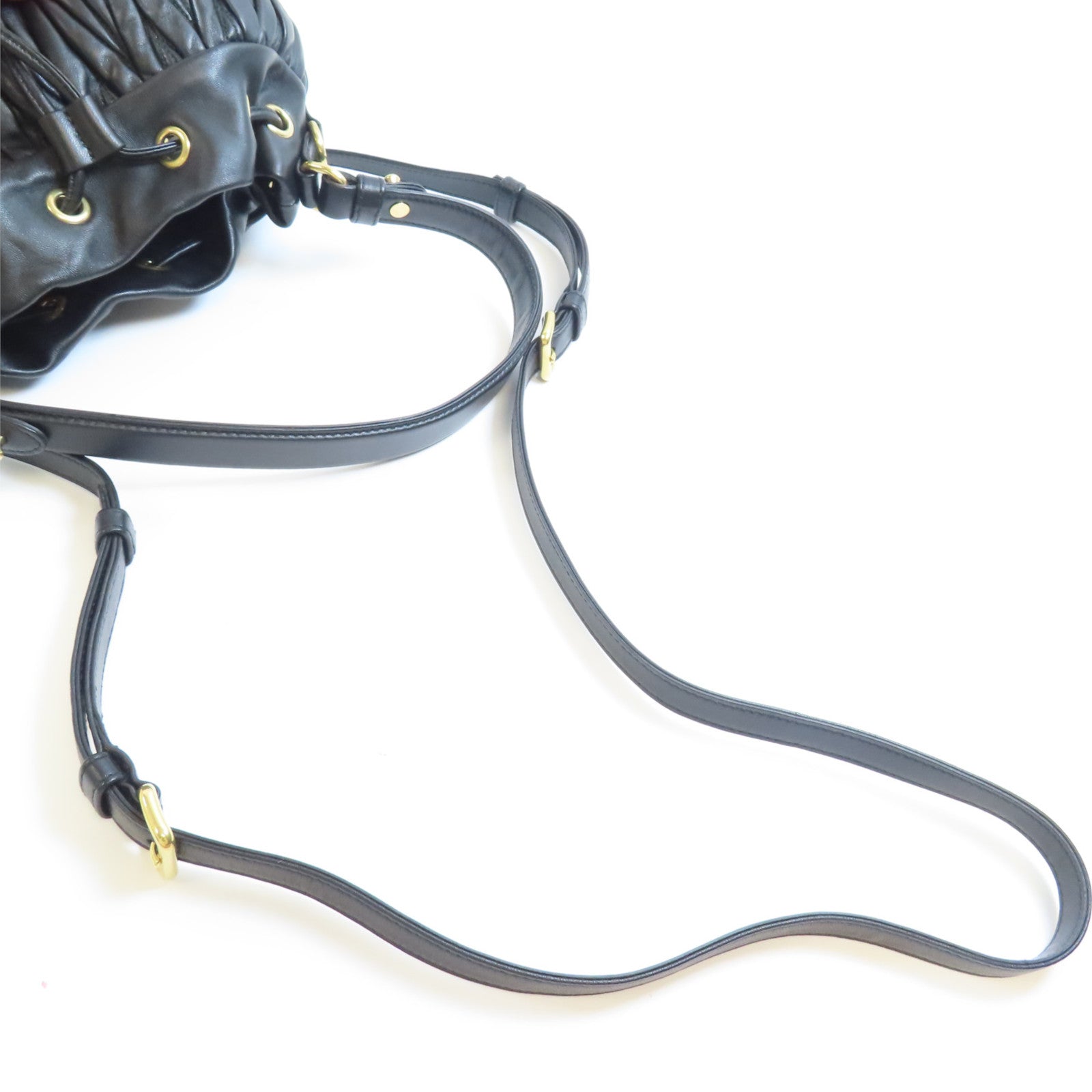 Miu Miu 羊皮皮革Shoulder Bag金扣手挽肩背兩用袋黑色