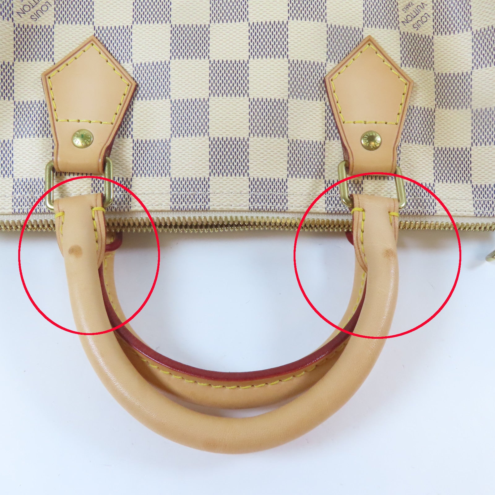 LOUIS VUITTON 【激減優惠】Damier Azur Speedy Bandouliere 30金扣手挽肩背兩用袋白色