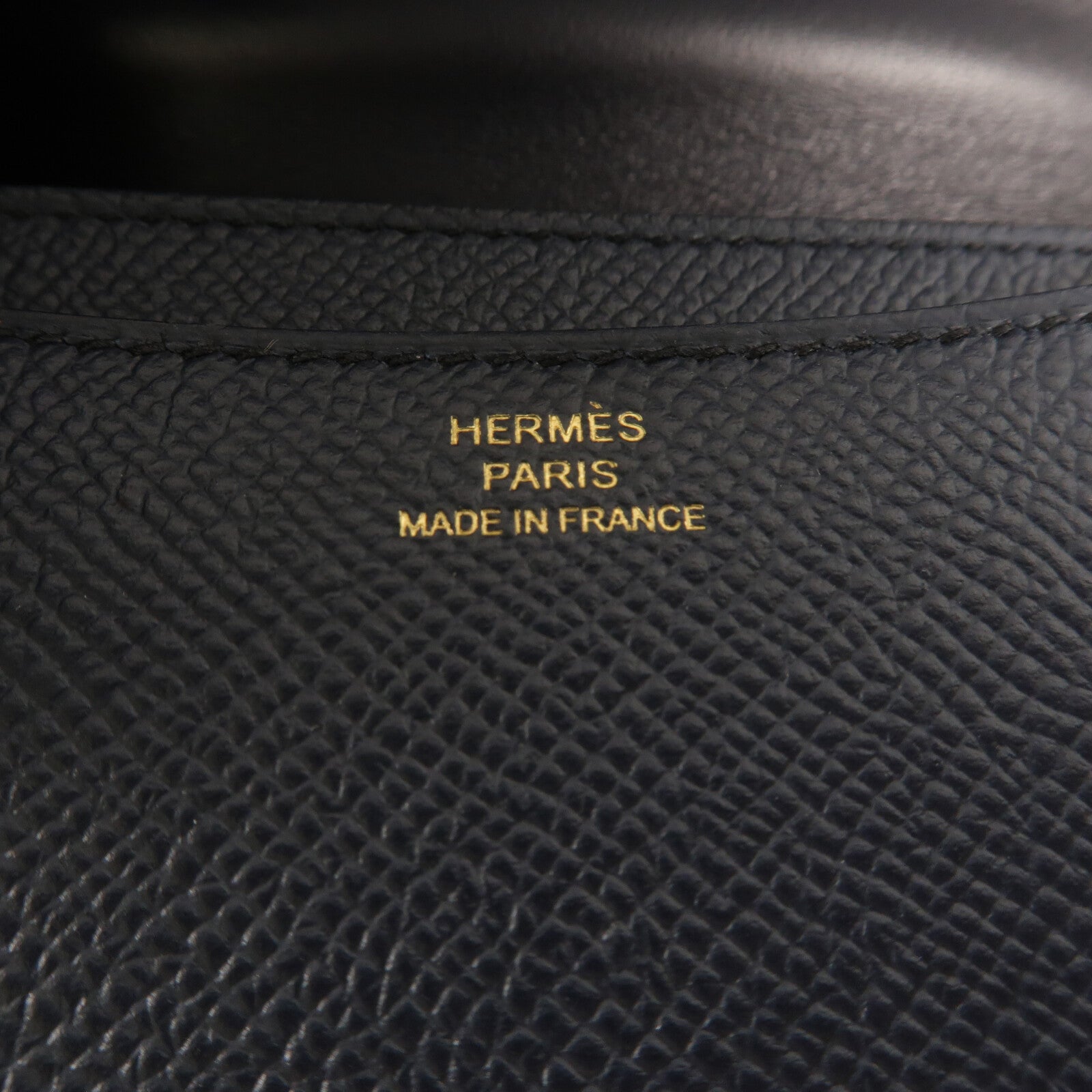 HERMES Epsom皮革Constance Mini肩背袋Bleu Indigo