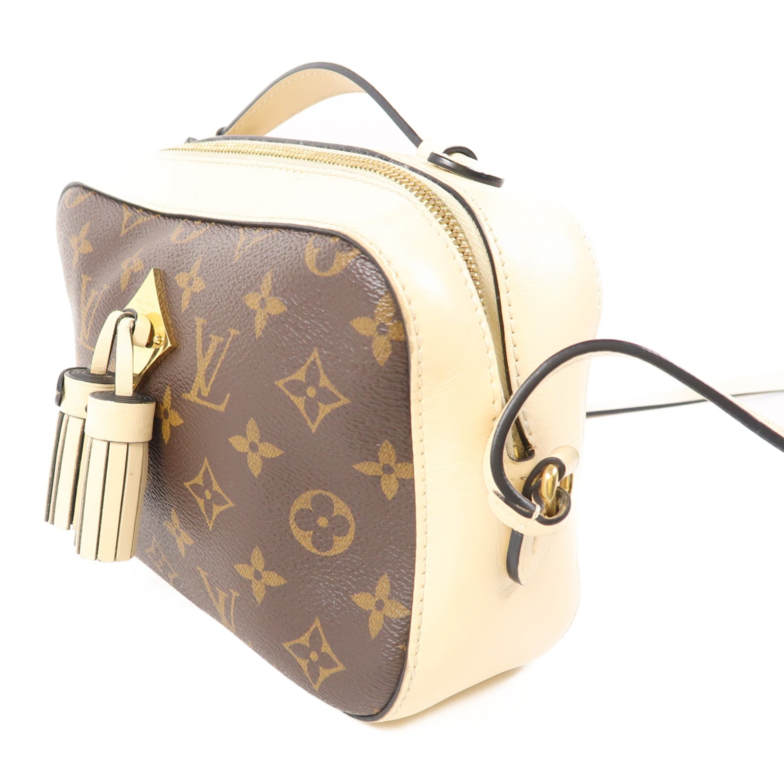 LOUIS VUITTON Monogram Saintonge金扣手挽肩背兩用袋