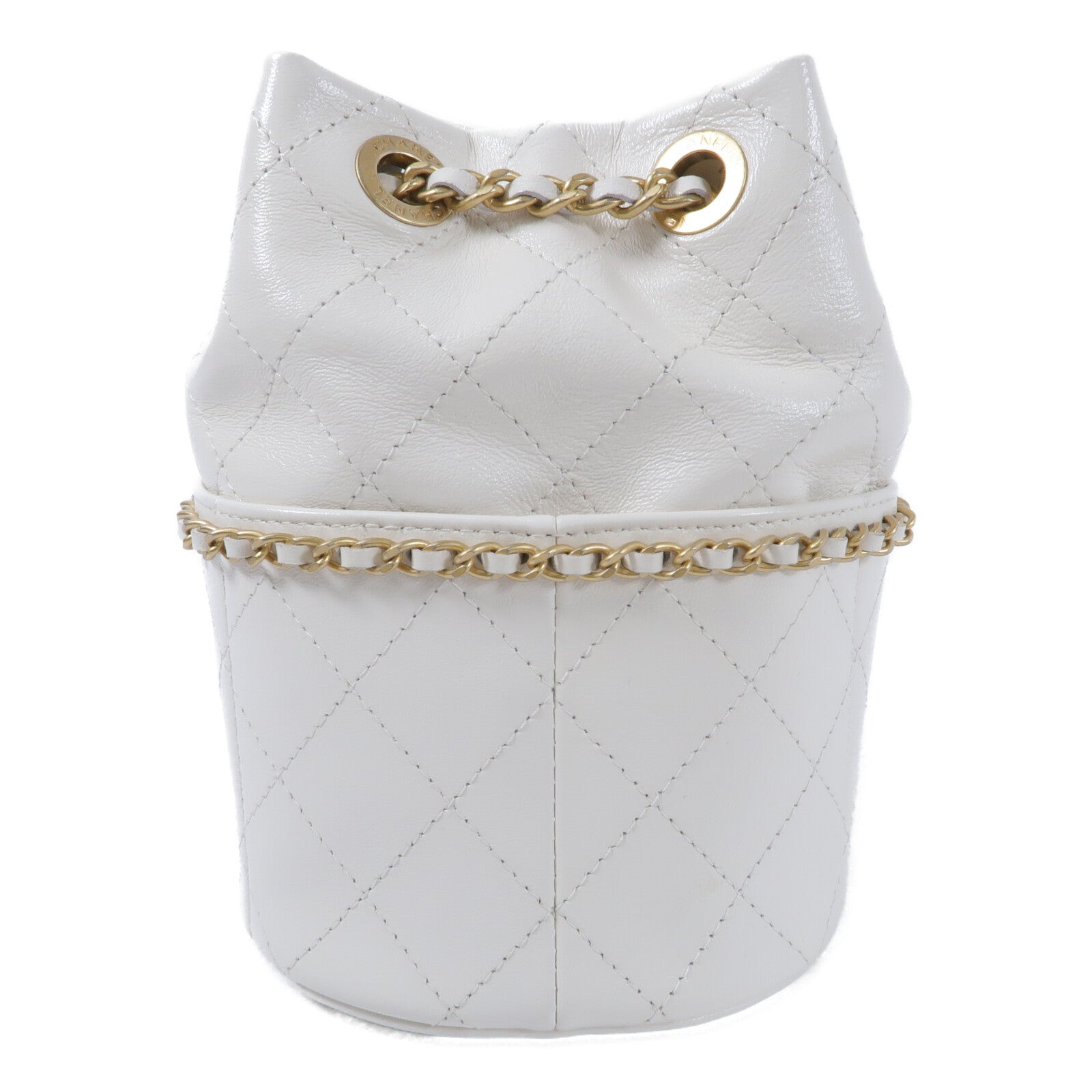CHANEL 羊皮皮革Mini Bucket Bag鏈帶肩背袋