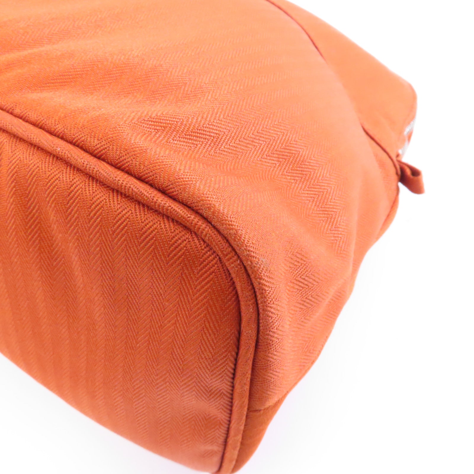 HERMES 帆布Bolide Pouch GM銀扣手拿包棕色