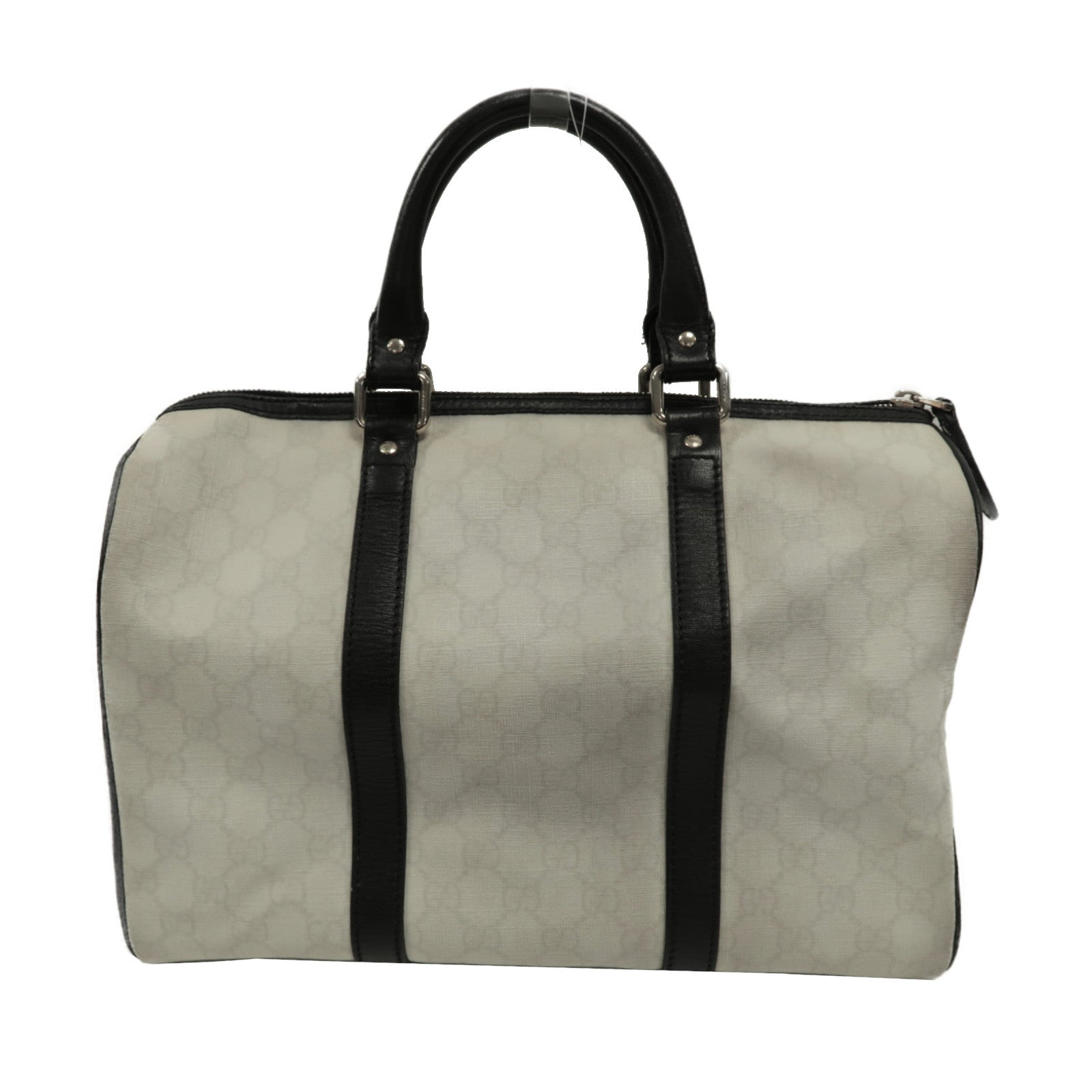 GUCCI 【激減優惠】塗層帆布Boston Bag金扣手挽袋白色