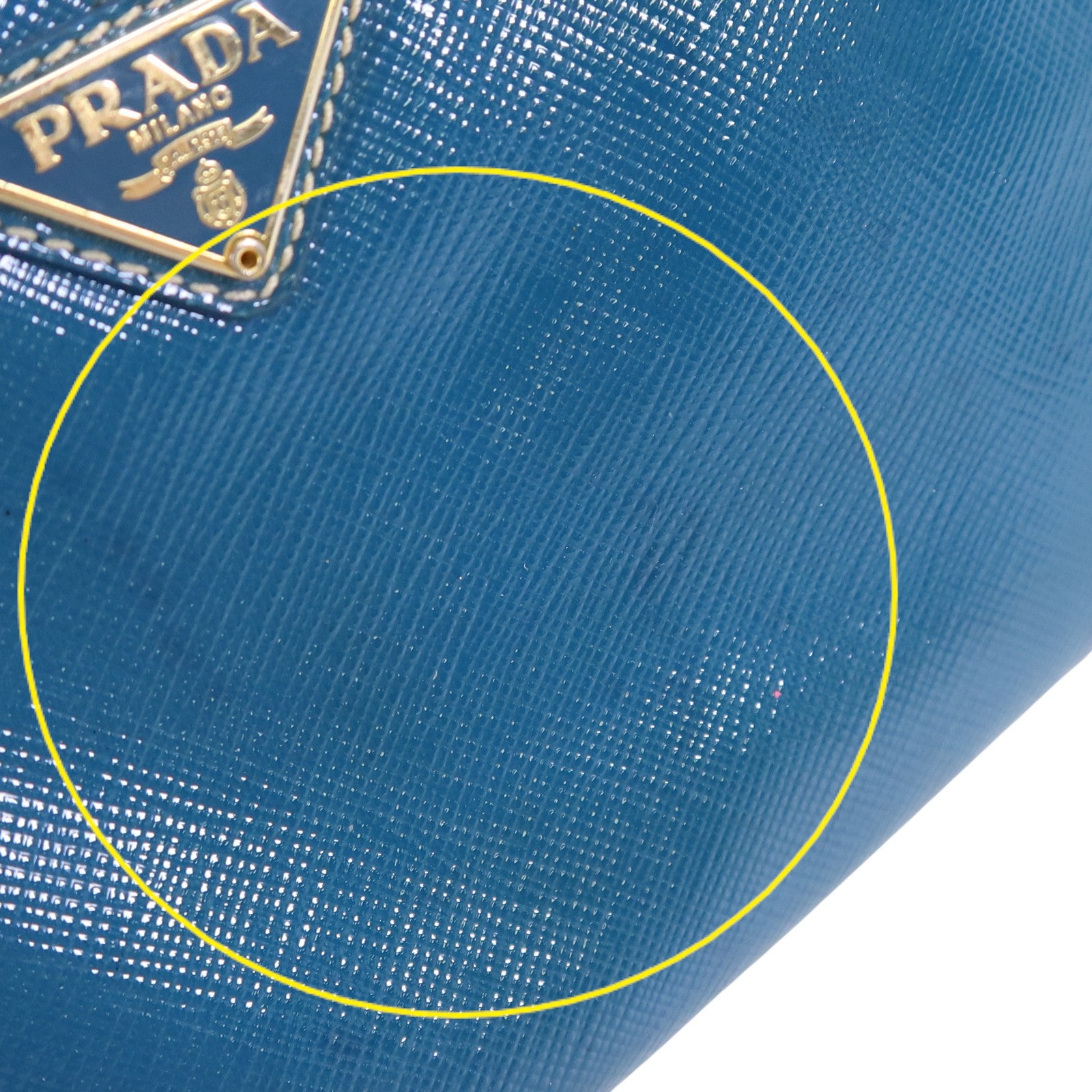 PRADA 漆皮皮革Round Long Wallet金扣拉鏈長錢包