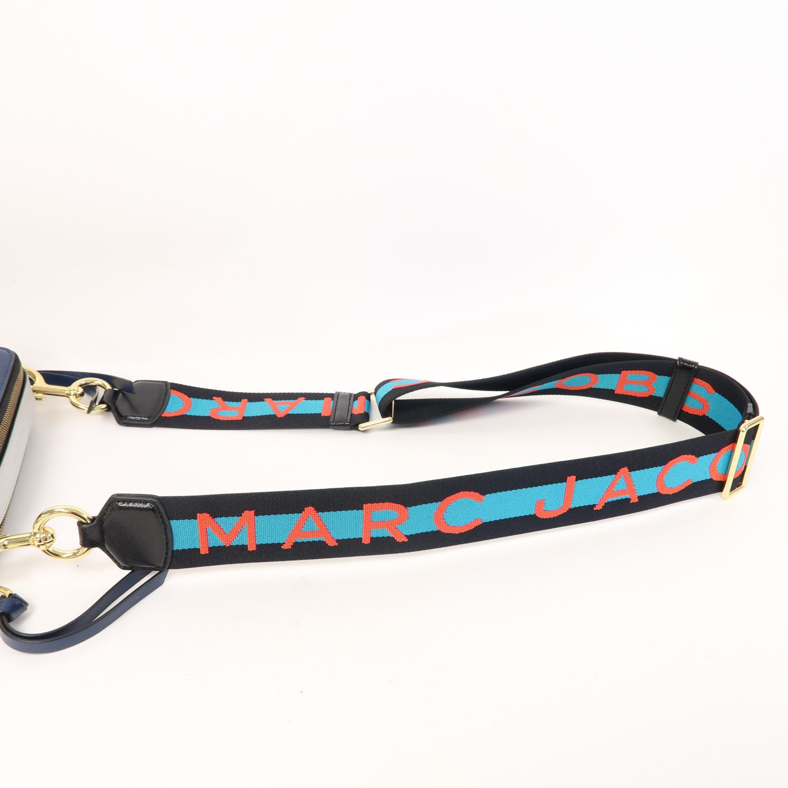 MARC JACOBS 牛皮皮革Shoulder Bag金扣肩背袋深藍色