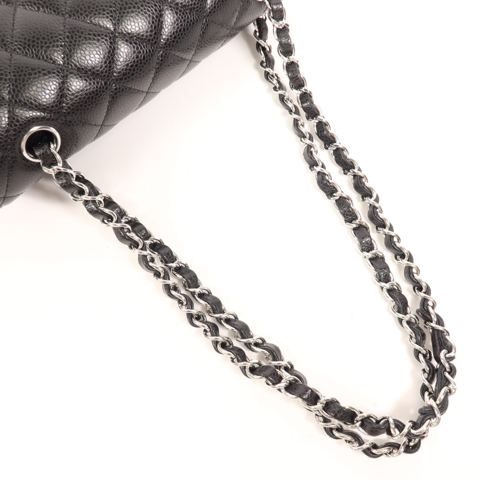 CHANEL 牛皮皮革Classic 23銀扣鏈帶肩背袋