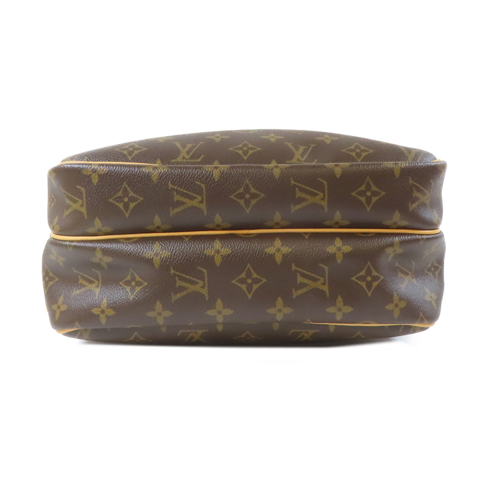 LOUIS VUITTON Monogram Reporter PM金扣肩背袋啡色