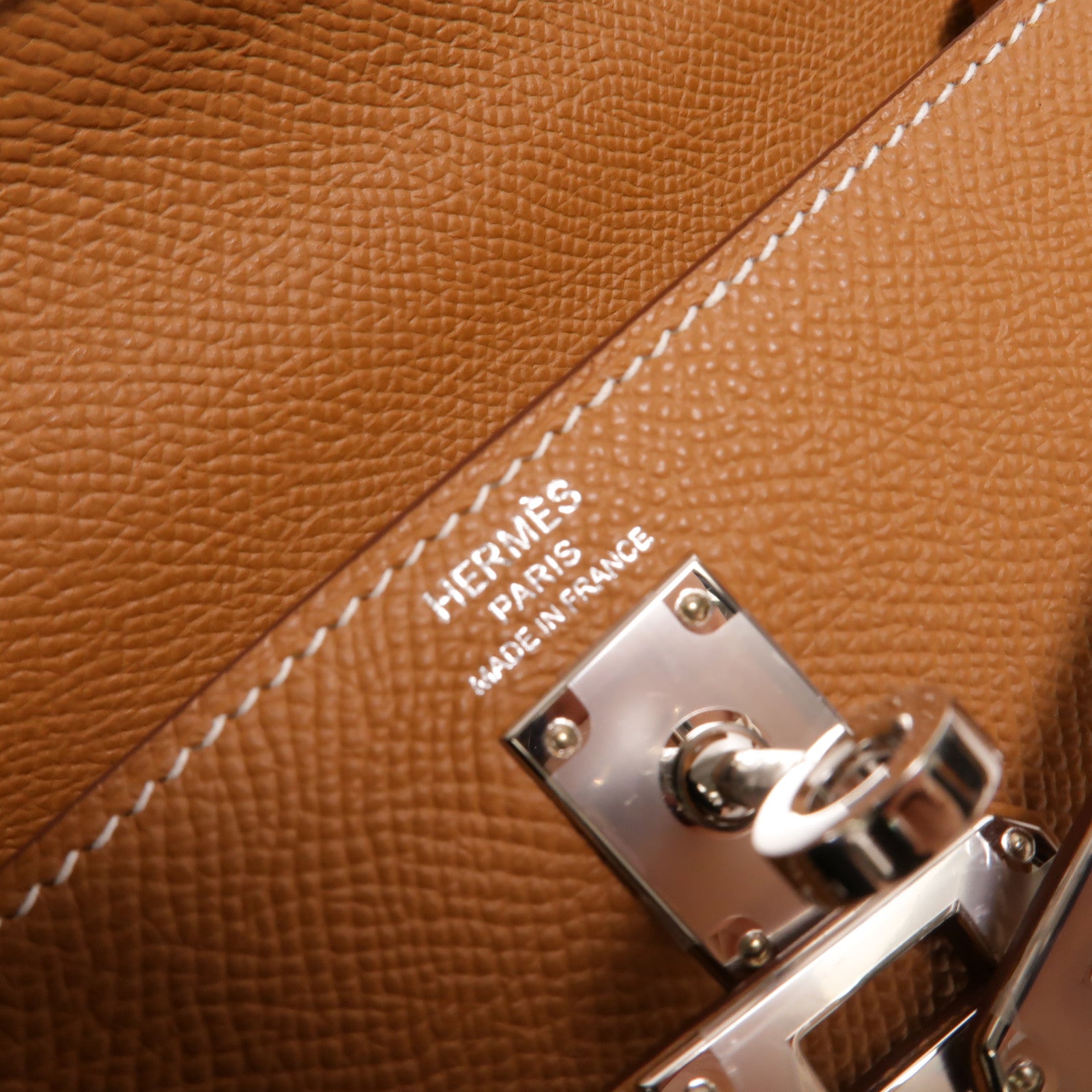 HERMES Epsom Sellier皮革Kelly 25手挽肩背兩用袋Gold