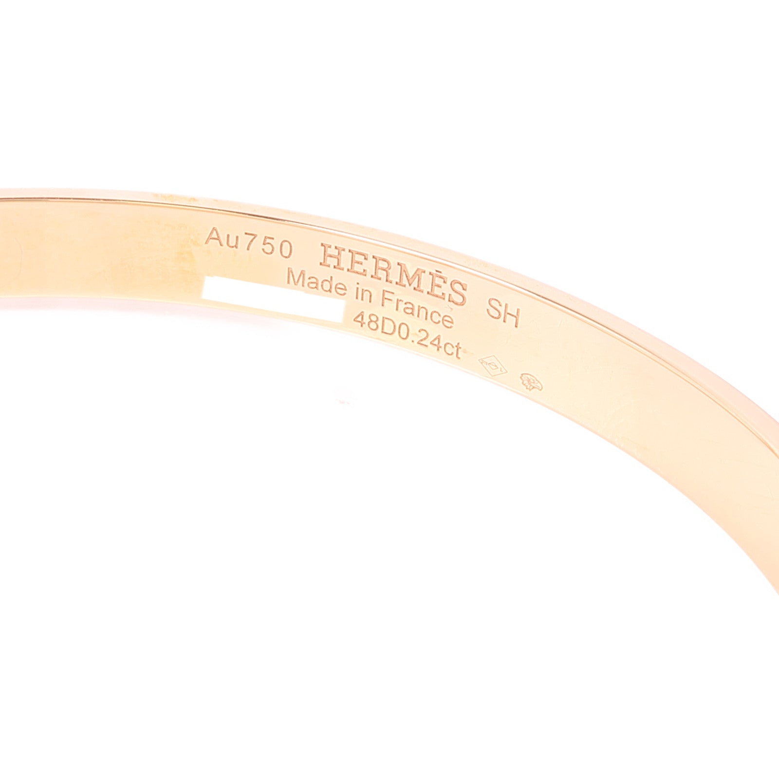 HERMES 18K玫瑰金Collier De Chien Diamond Bracelet鑽石手鐲