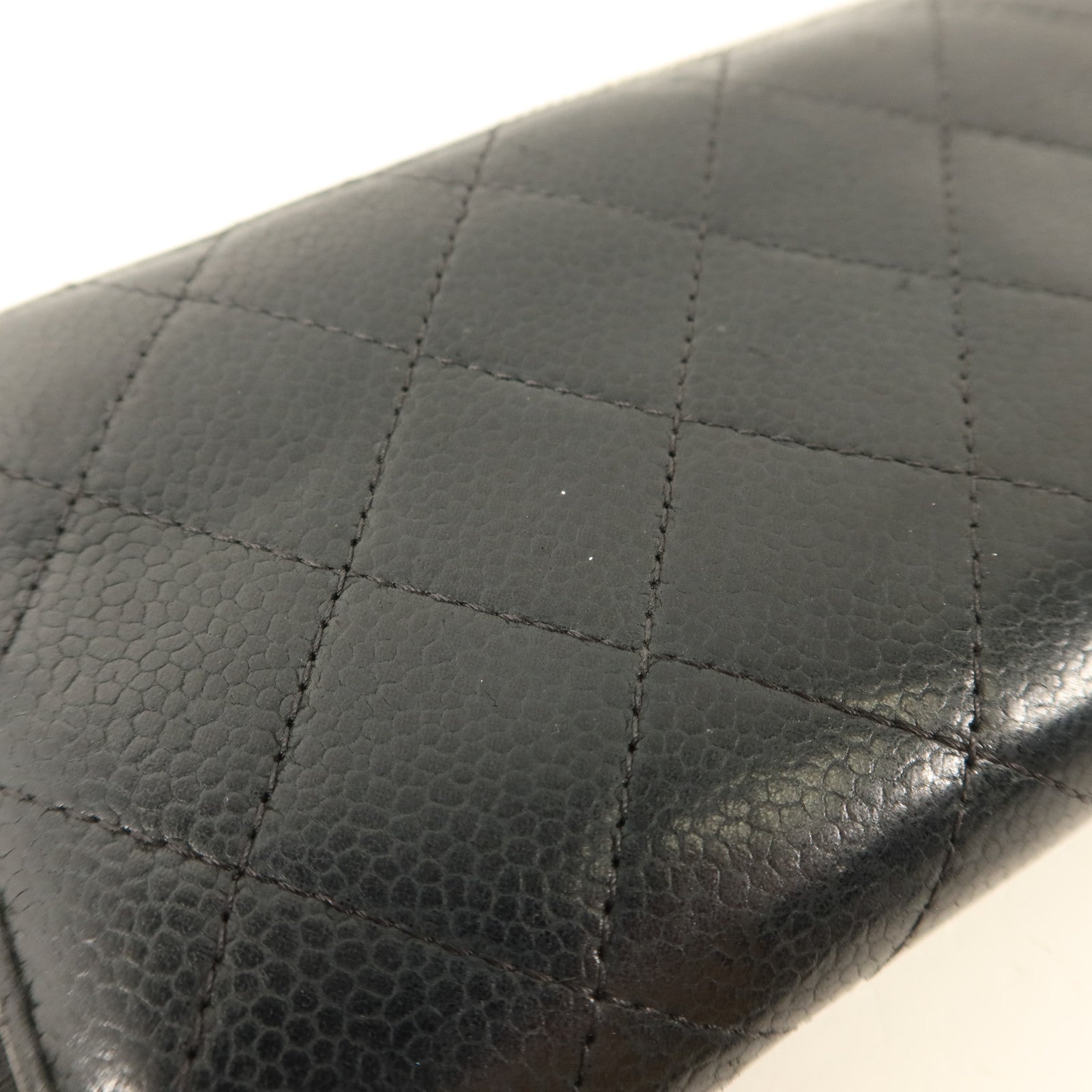 CHANEL 牛皮皮革Long Wallet銀扣長錢包