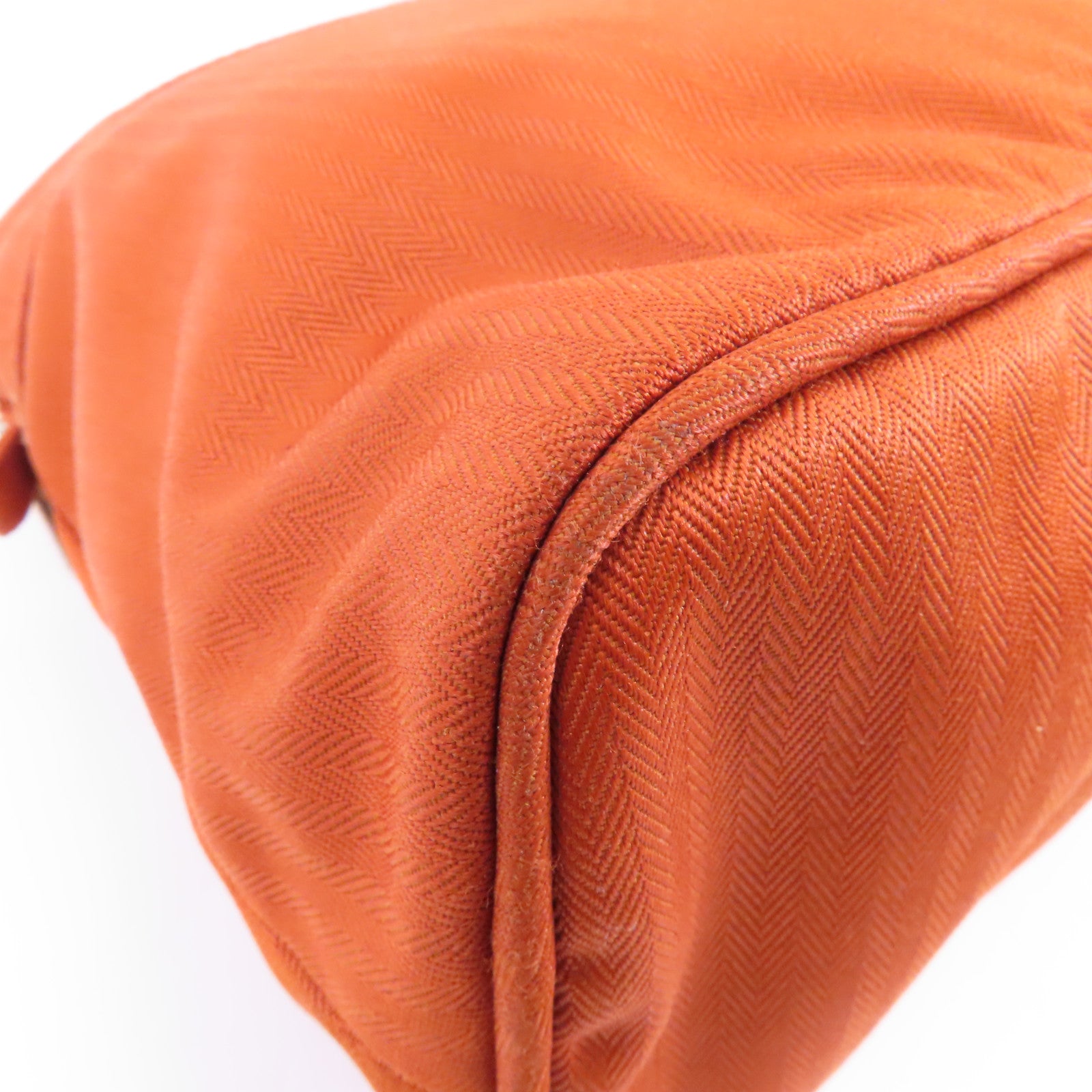 HERMES 帆布Bolide Pouch GM銀扣手拿包棕色