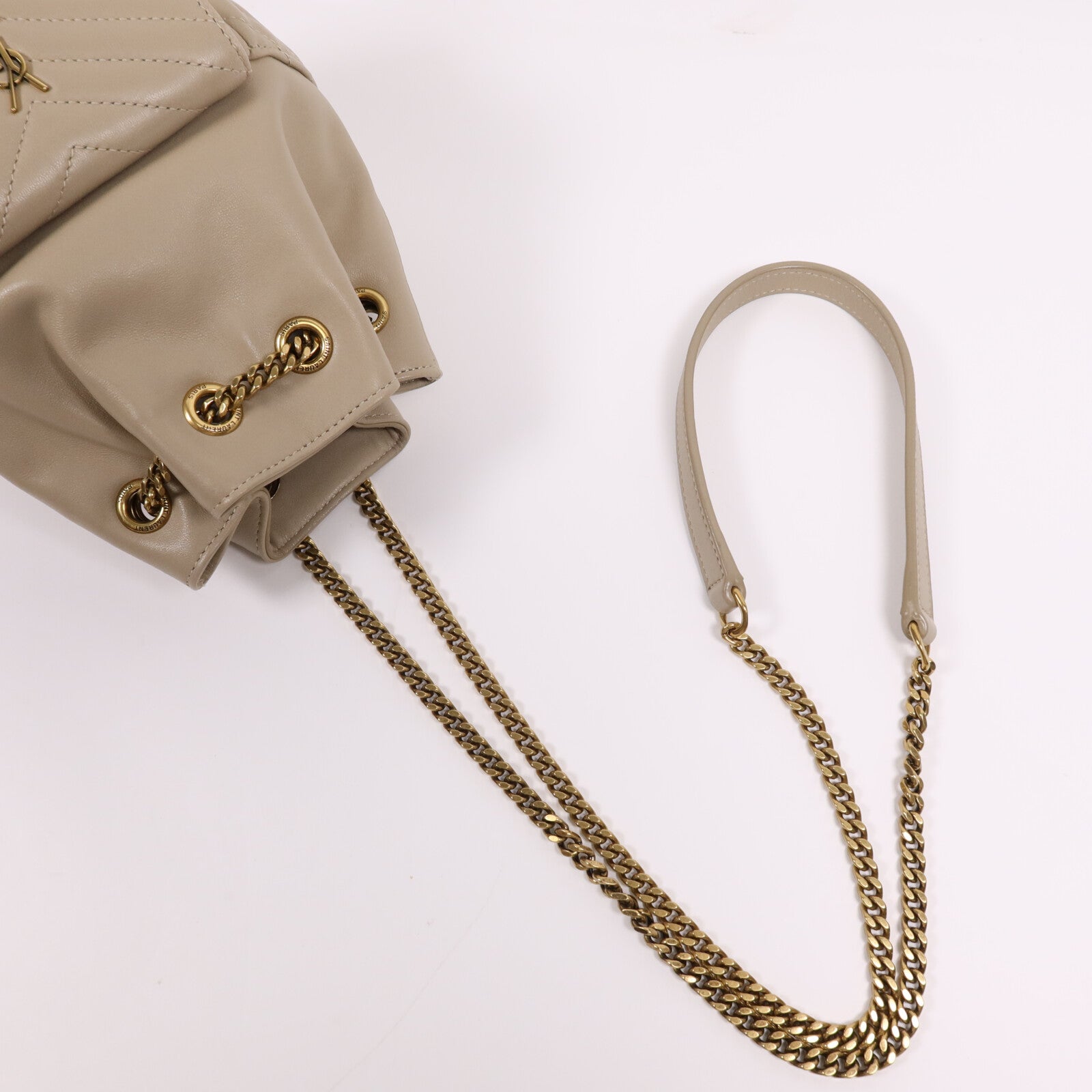 YVES SAINT LAURENT 牛皮皮革Chain Shoulder Bag金扣鏈帶肩背袋