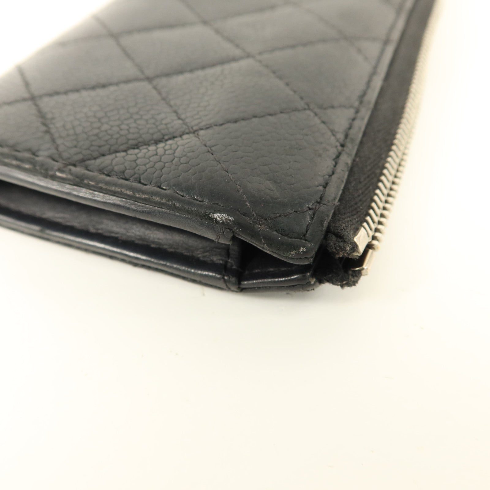 CHANEL 牛皮皮革Long Wallet銀扣長錢包
