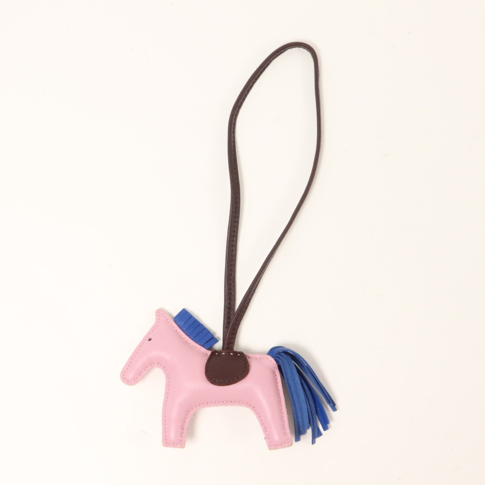 HERMES Milo皮革Rodeo PM掛飾Mauve Sylvestre/Rouge Sellier/Bleu France