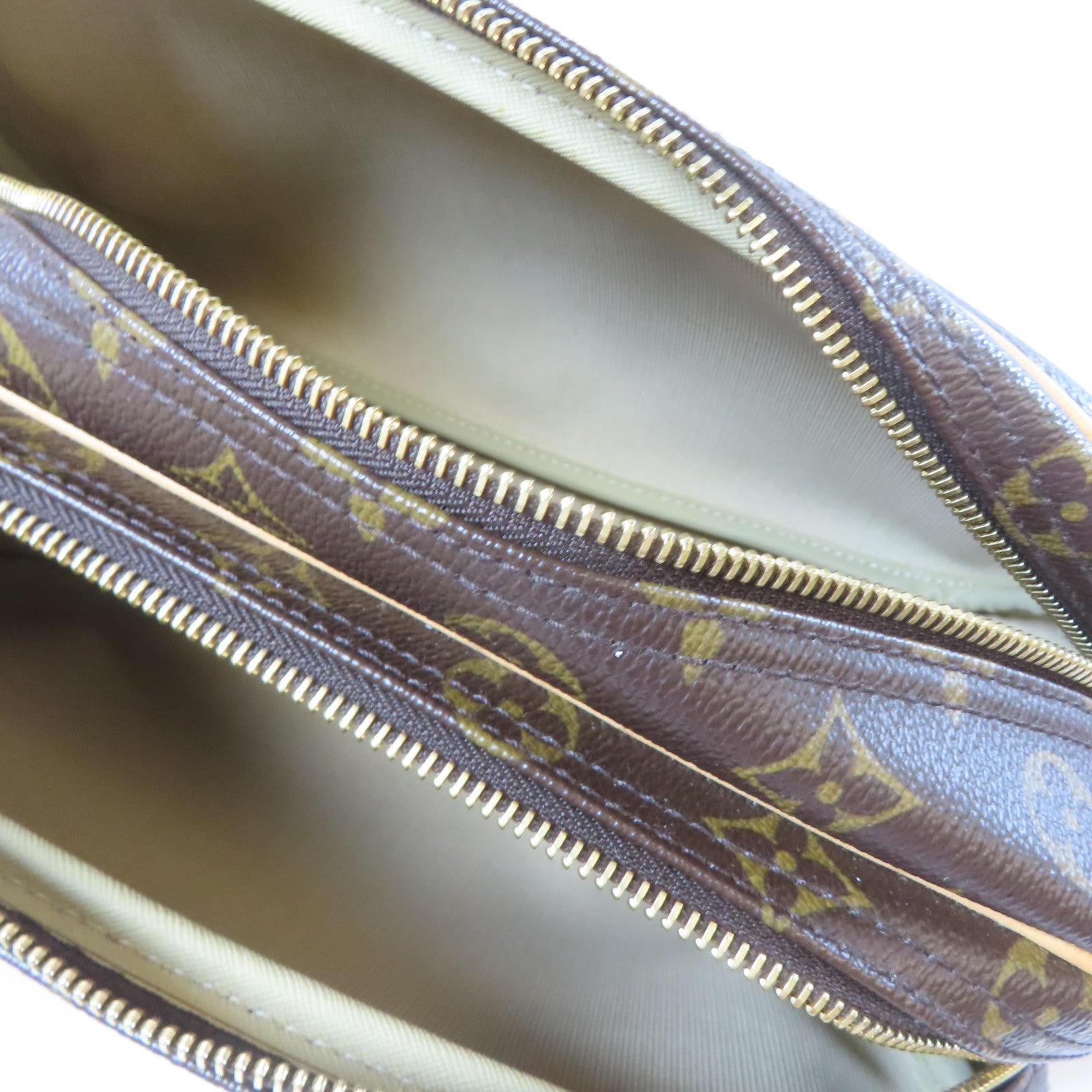 LOUIS VUITTON Monogram Reporter PM金扣肩背袋啡色