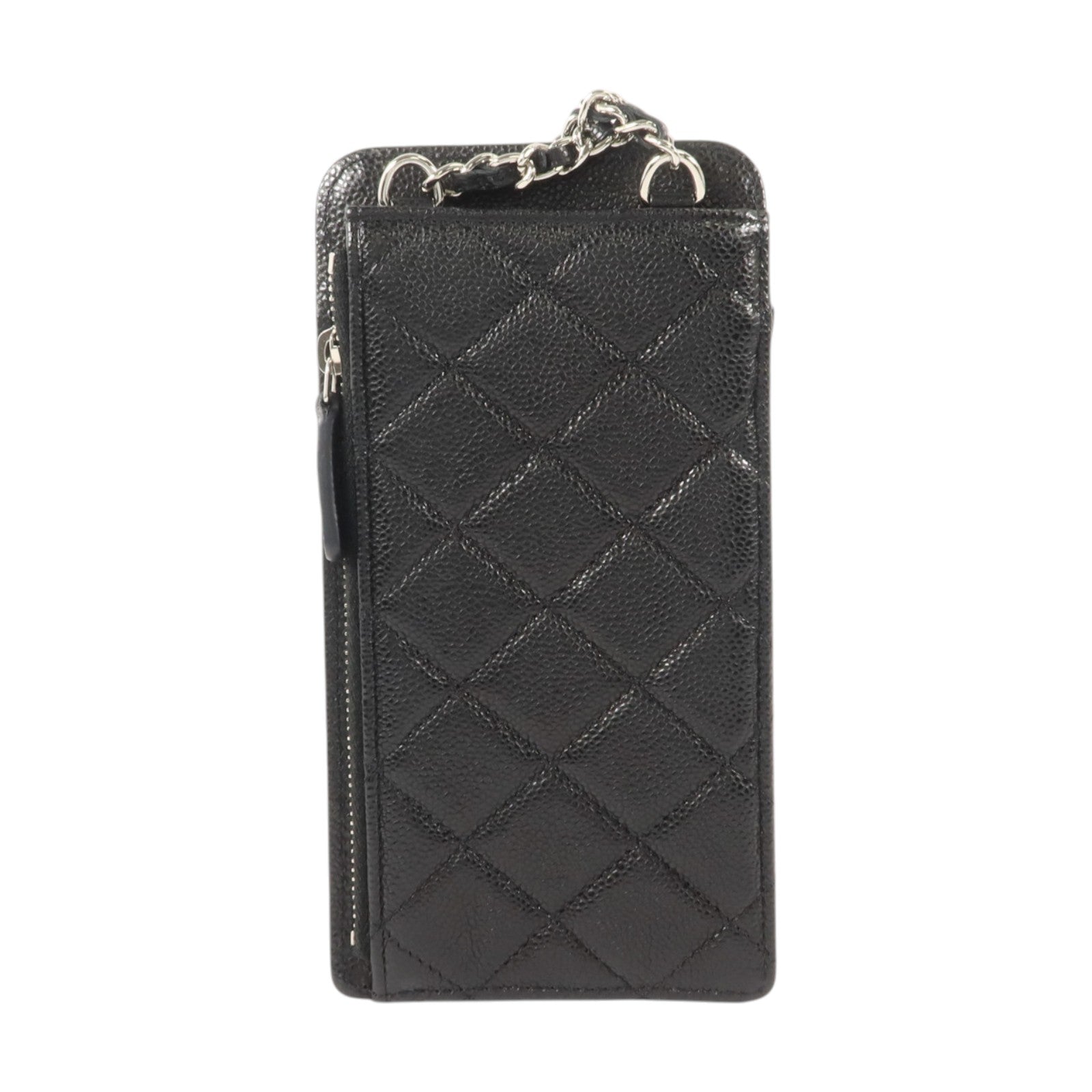 CHANEL 牛皮皮革Classic Phone Holder With Chain銀扣肩背袋