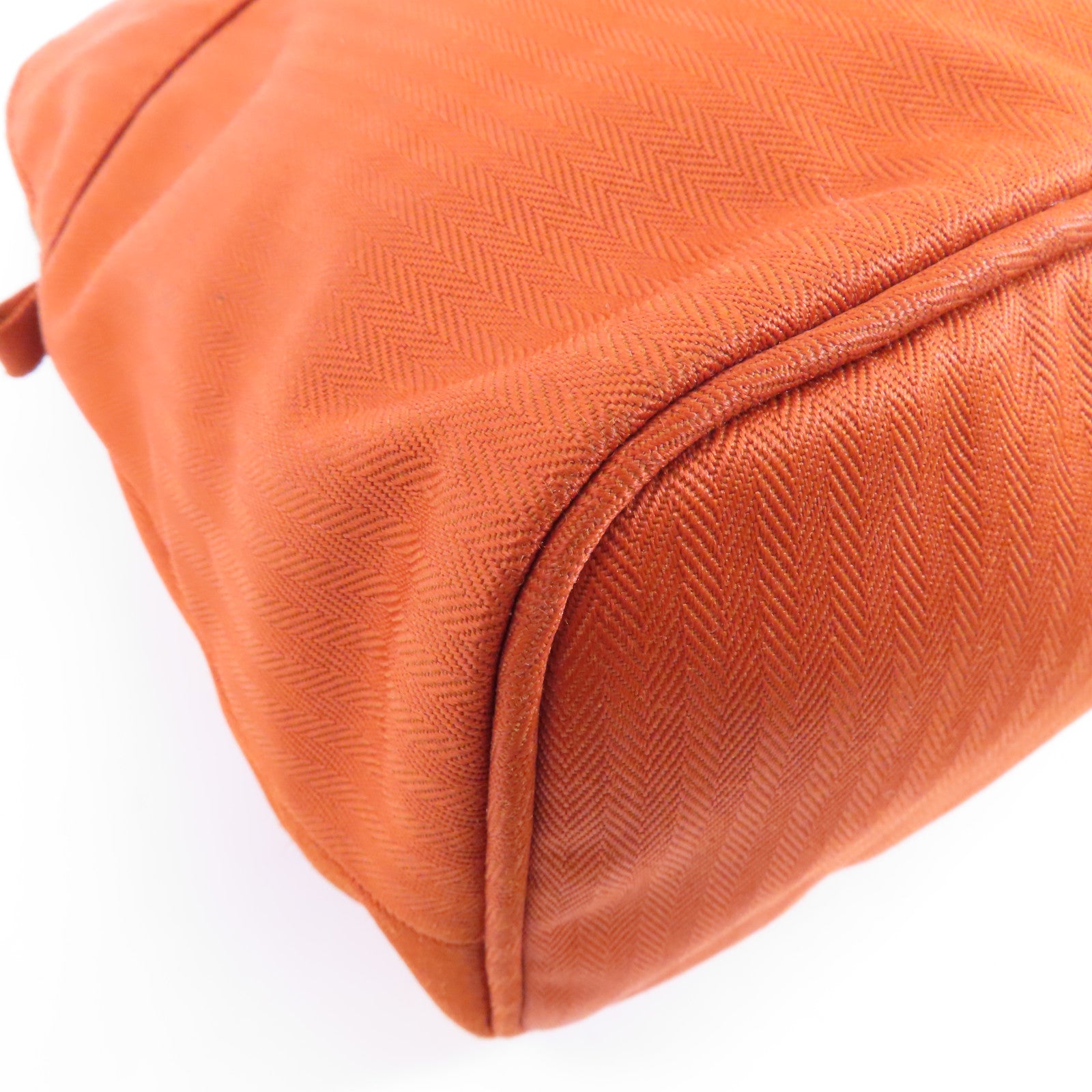 HERMES 帆布Bolide Pouch GM銀扣手拿包棕色