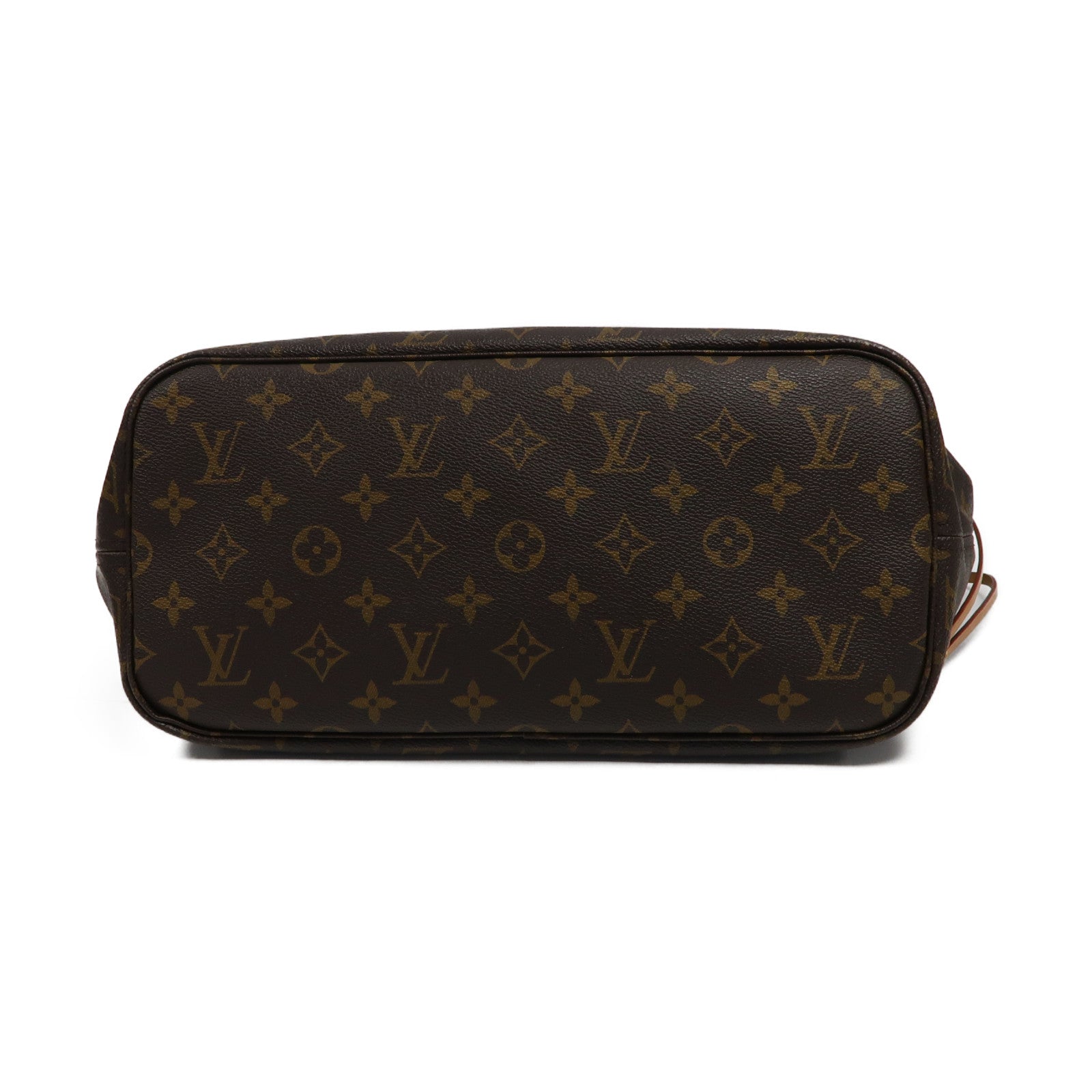 LOUIS VUITTON Monogram Neverfull MM金扣手挽袋啡色