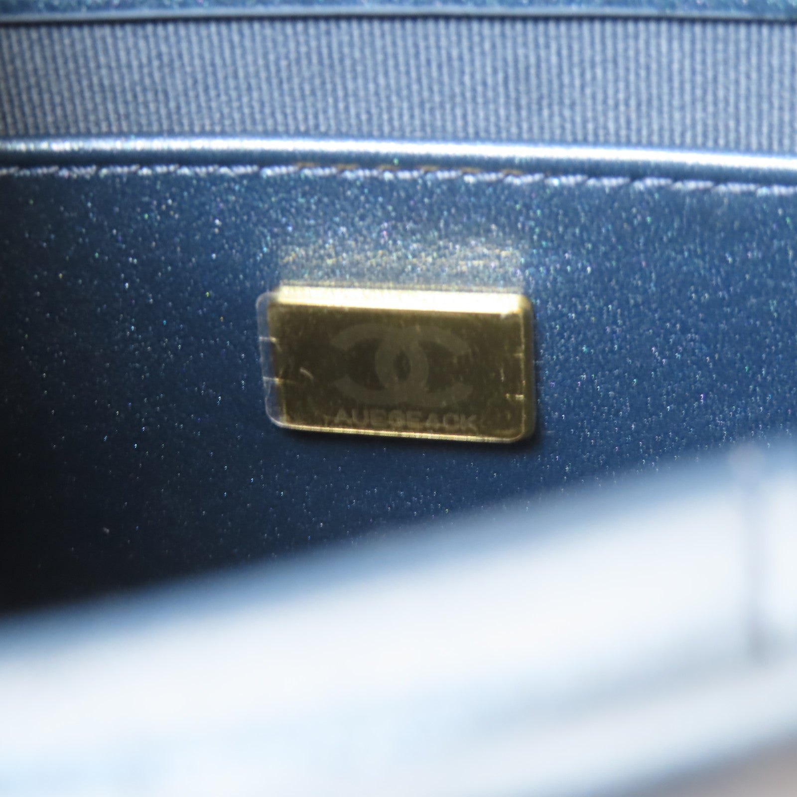 CHANEL 牛仔布料Hobo Bag金扣手挽肩背兩用袋藍色