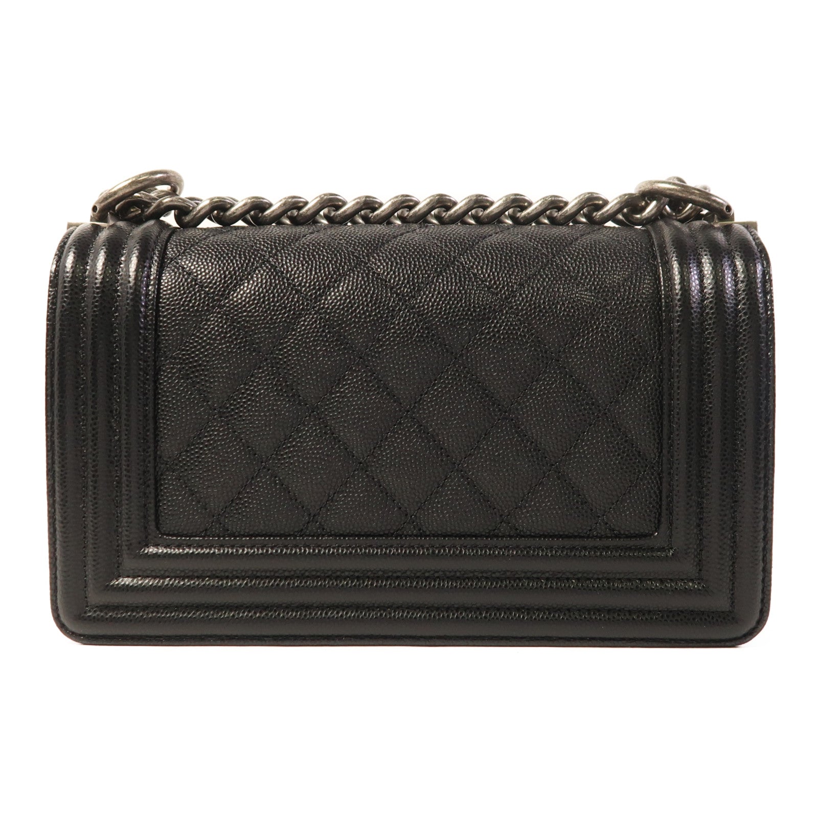 CHANEL 牛皮皮革Boy 20銀扣鏈帶肩背袋