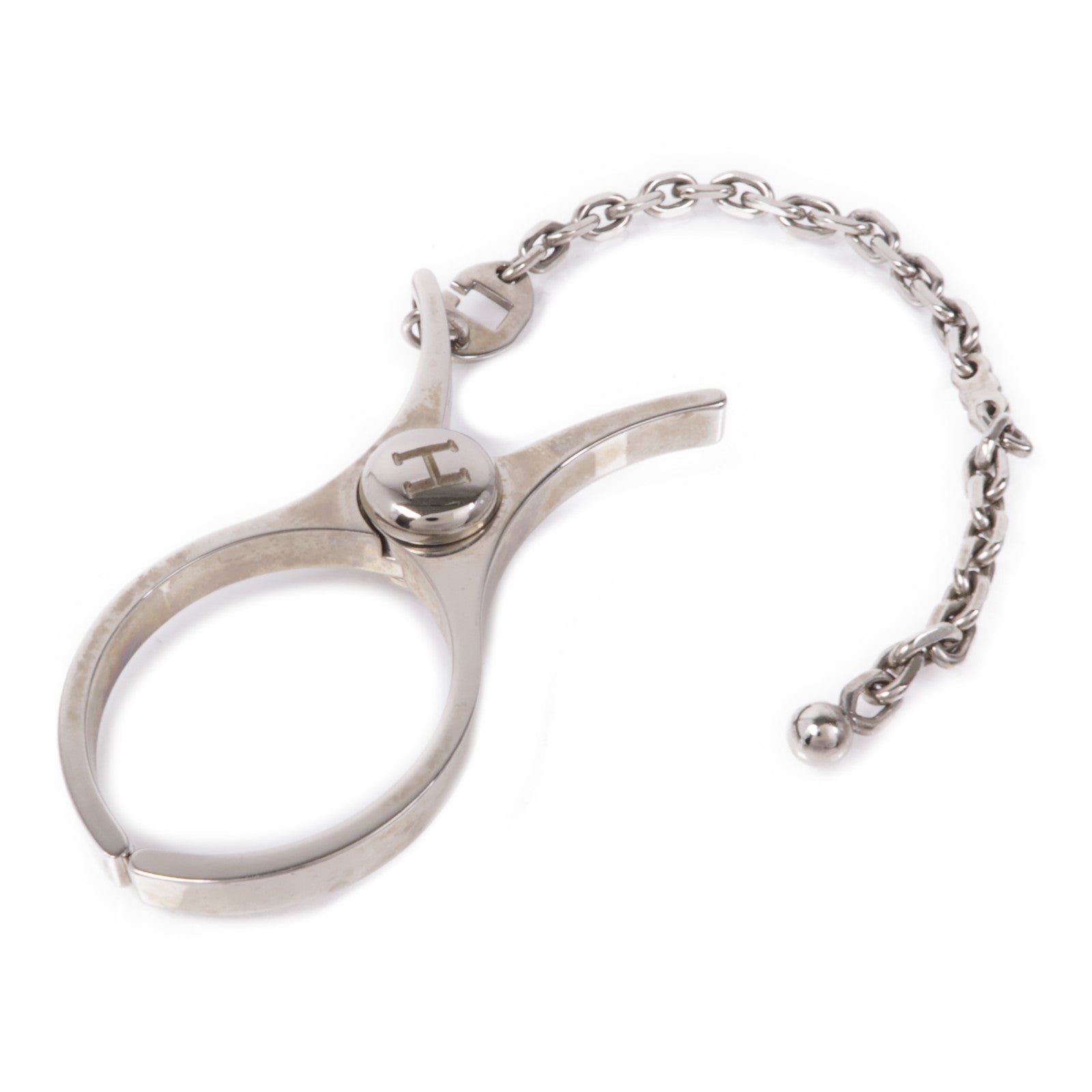 HERMES 金屬Filou Glove Clip銀扣手套夾Silver