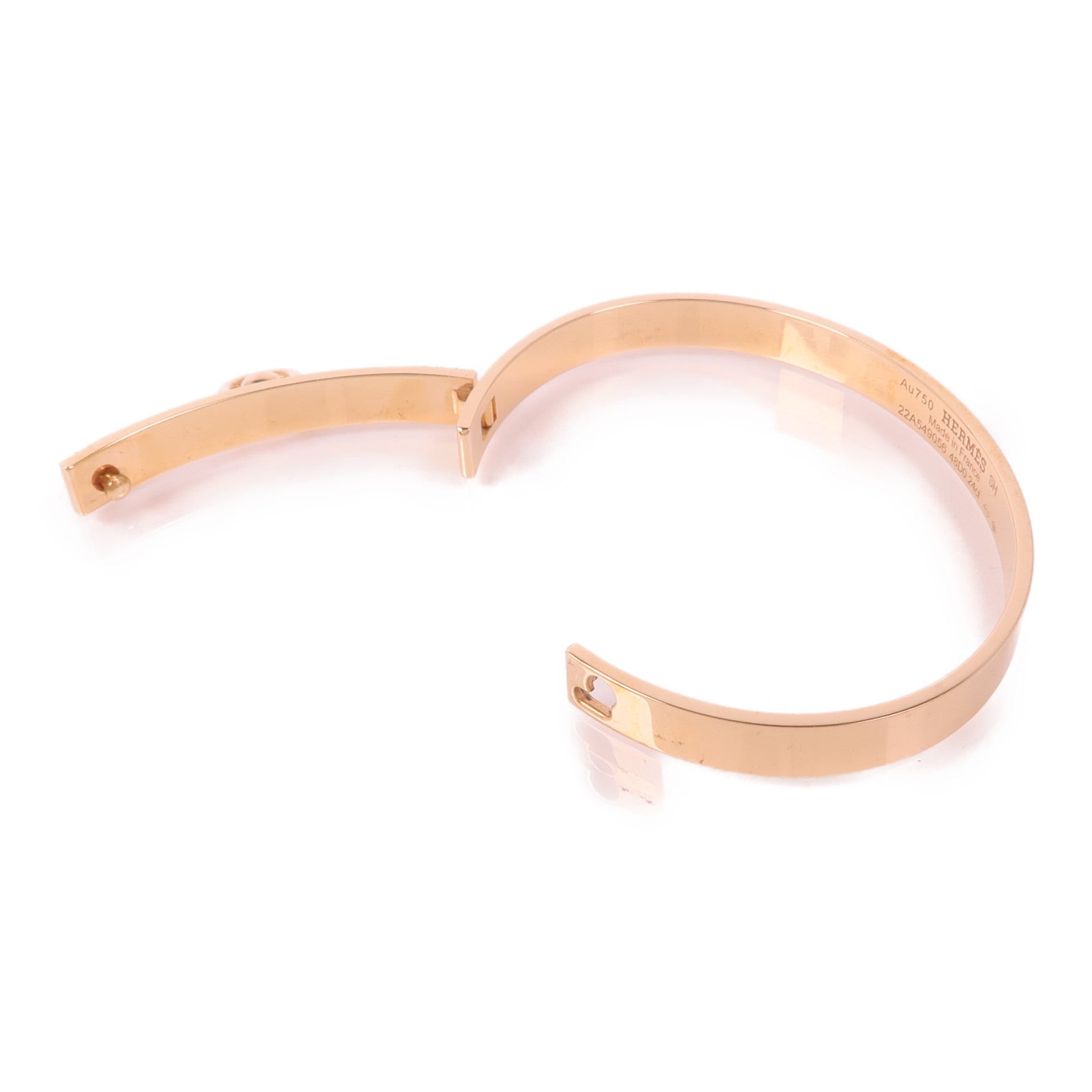 HERMES 18K玫瑰金Collier De Chien Diamond Bracelet鑽石手鐲