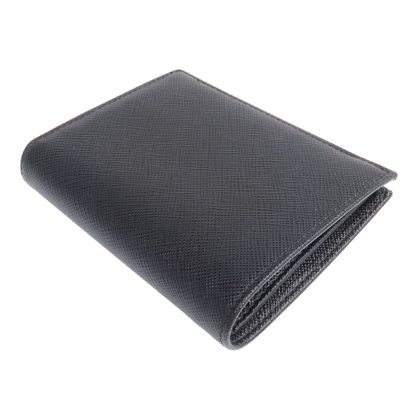 PRADA Saffiano皮革Fold Wallet金扣錢包