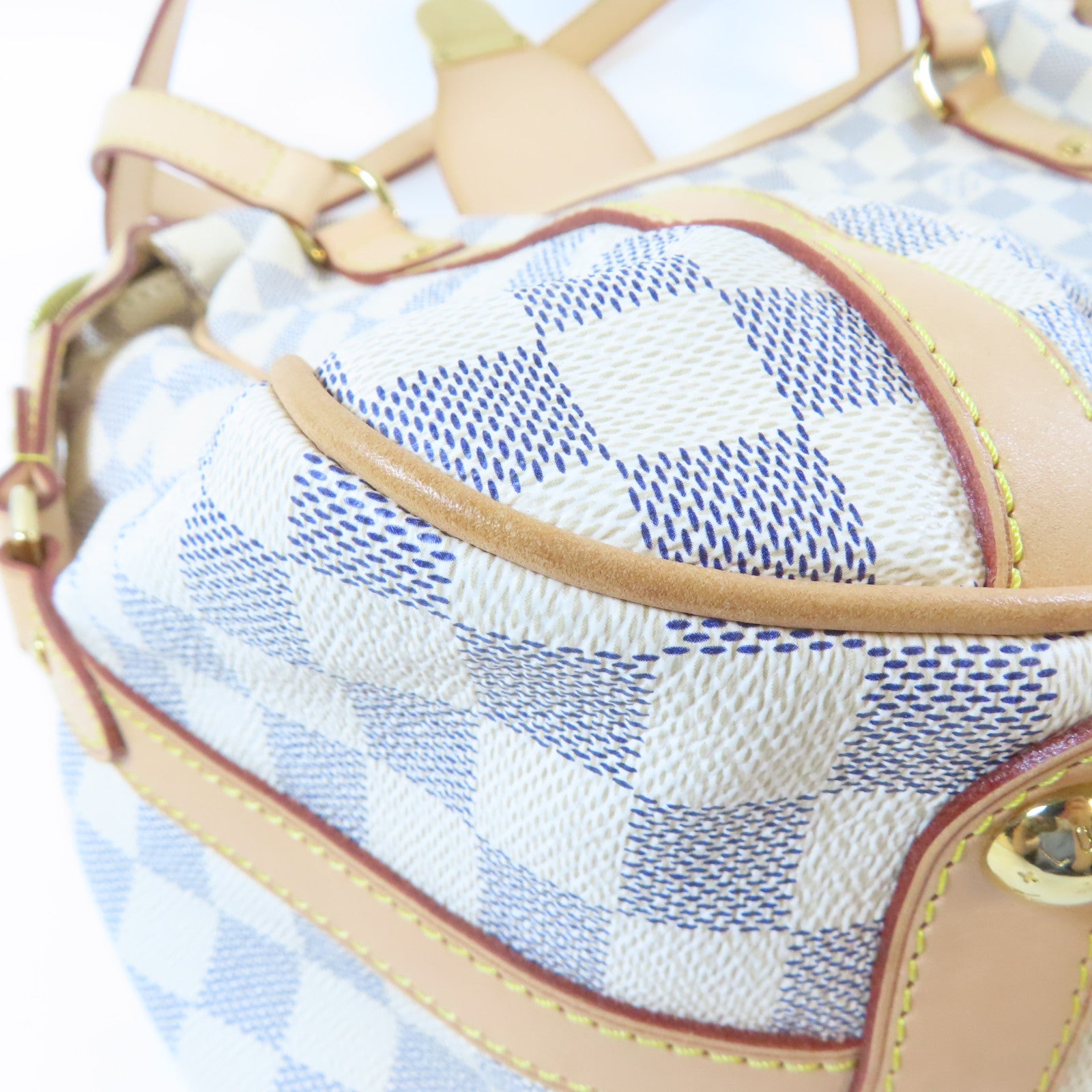 LOUIS VUITTON Damier Azur Stresa PM Shoulder Bag金扣肩背袋白色