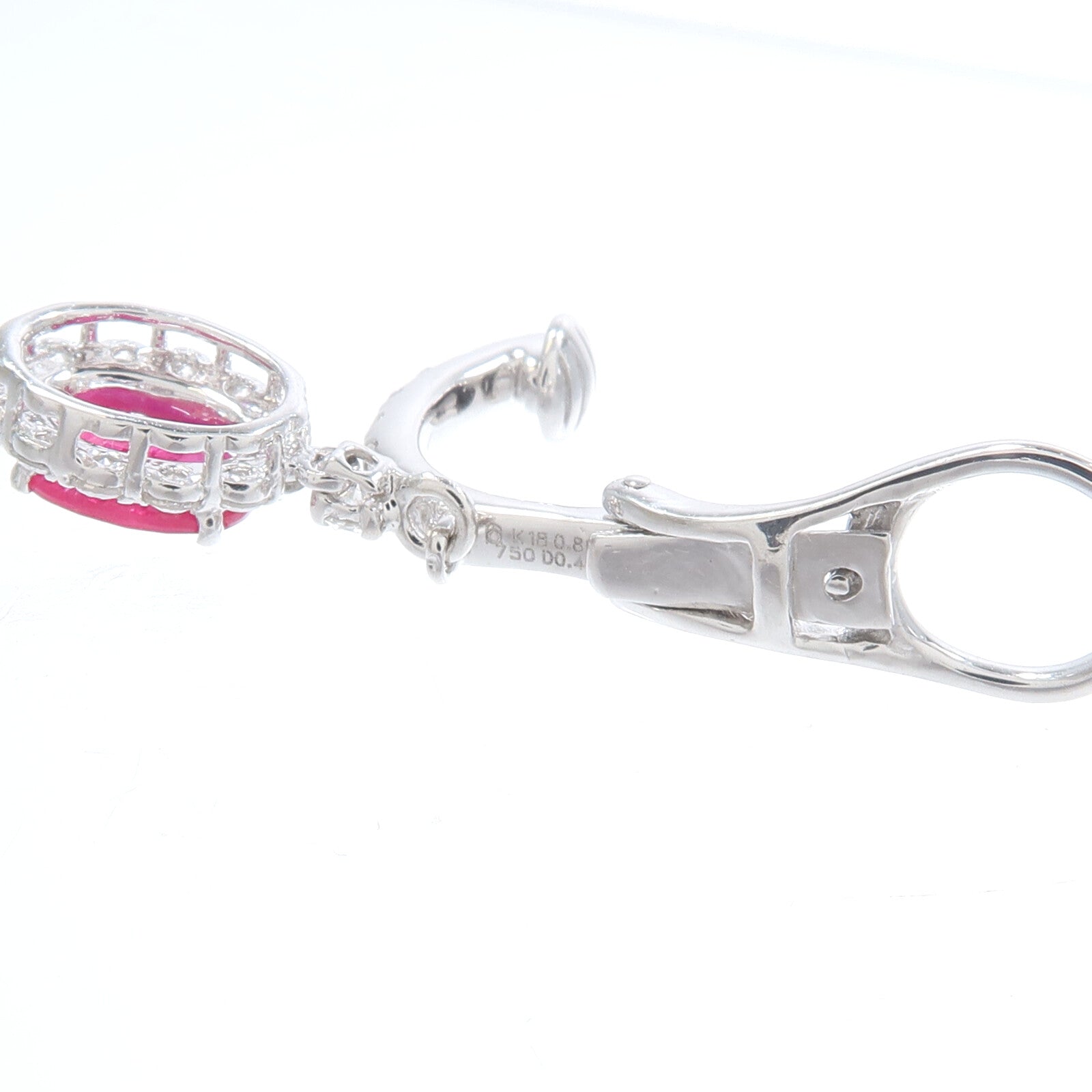 JEWELRY 18K白金Ruby Diamond Earrings紅寶石/鑽石耳環