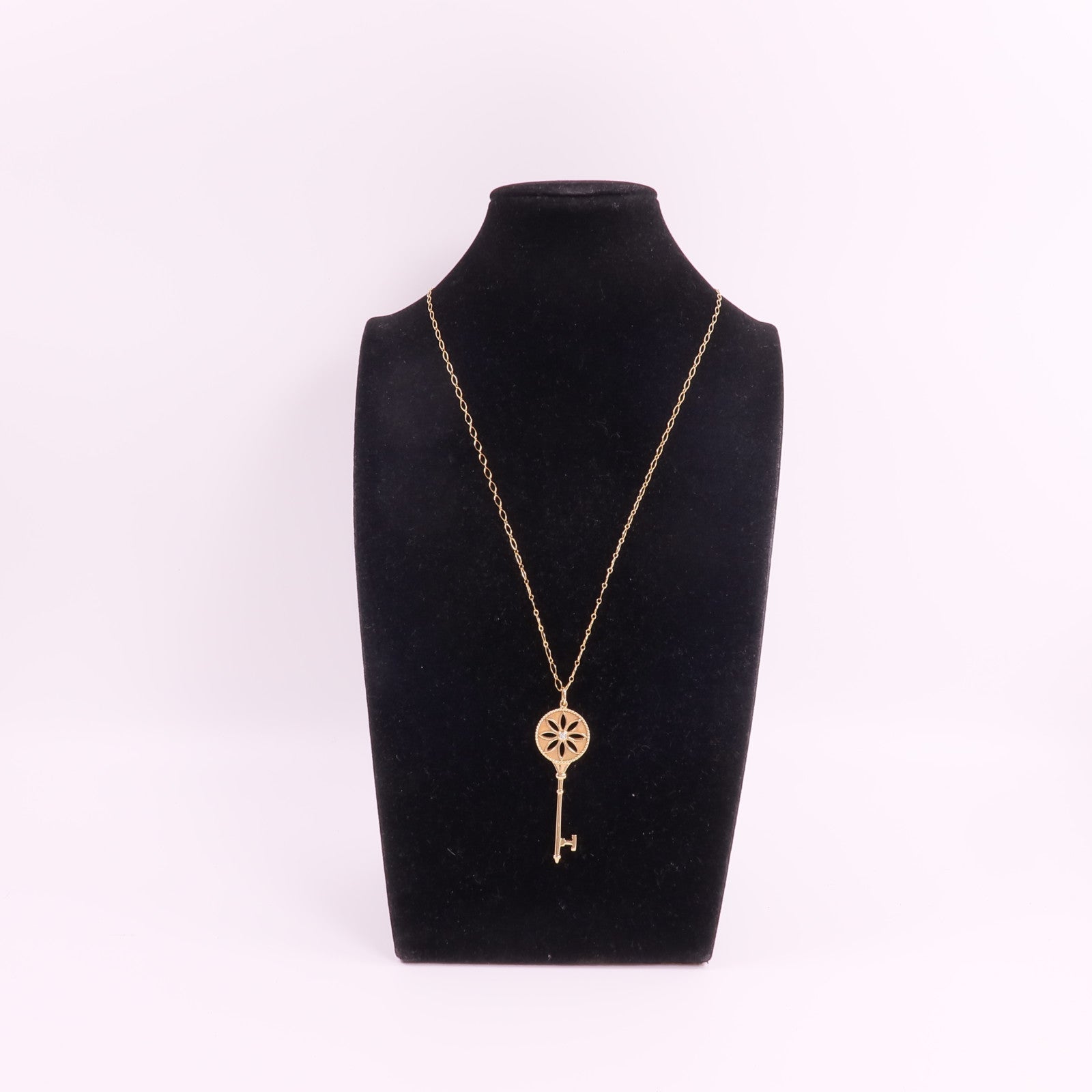 TIFFANY＆CO 18K玫瑰金Star Key Necklace鑽石項鍊