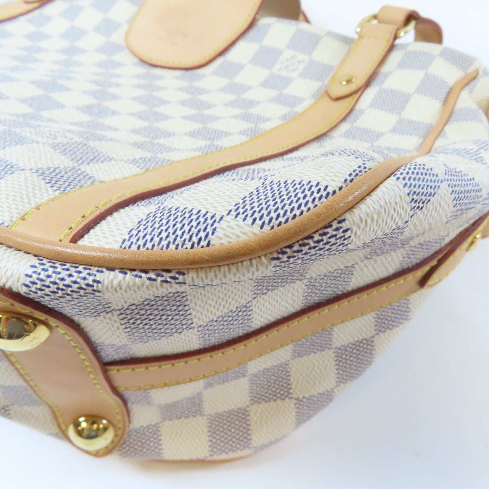 LOUIS VUITTON Damier Azur Stresa PM Shoulder Bag金扣肩背袋白色