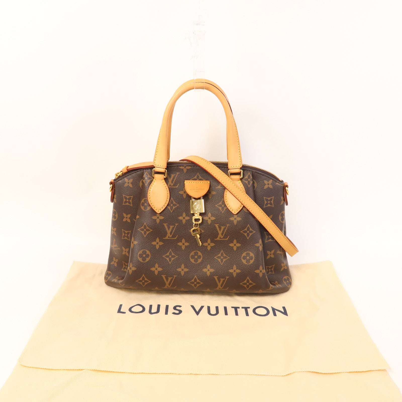 LOUIS VUITTON Monogram Rivoli PM金扣手挽肩背兩用袋啡色