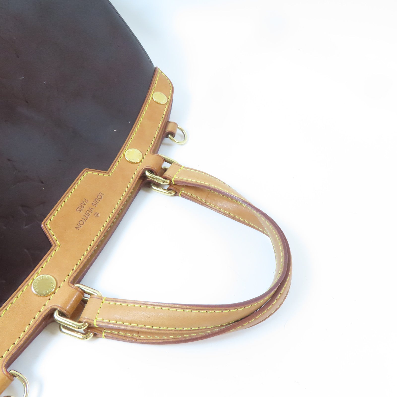 LOUIS VUITTON 【激減優惠】Monogram Vernis Brea MM金扣手挽肩背兩用袋酒紅色